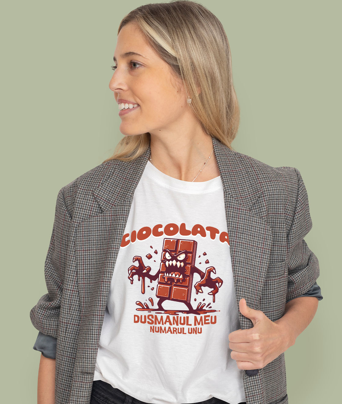 Tricou Femei, Barbati, Copii, Fata, Baiat, Unisex Personalizat Tableta de ciocolată personalizată cu monstru | Cadou amuzant pentru iubitorii de ciocolată [1]