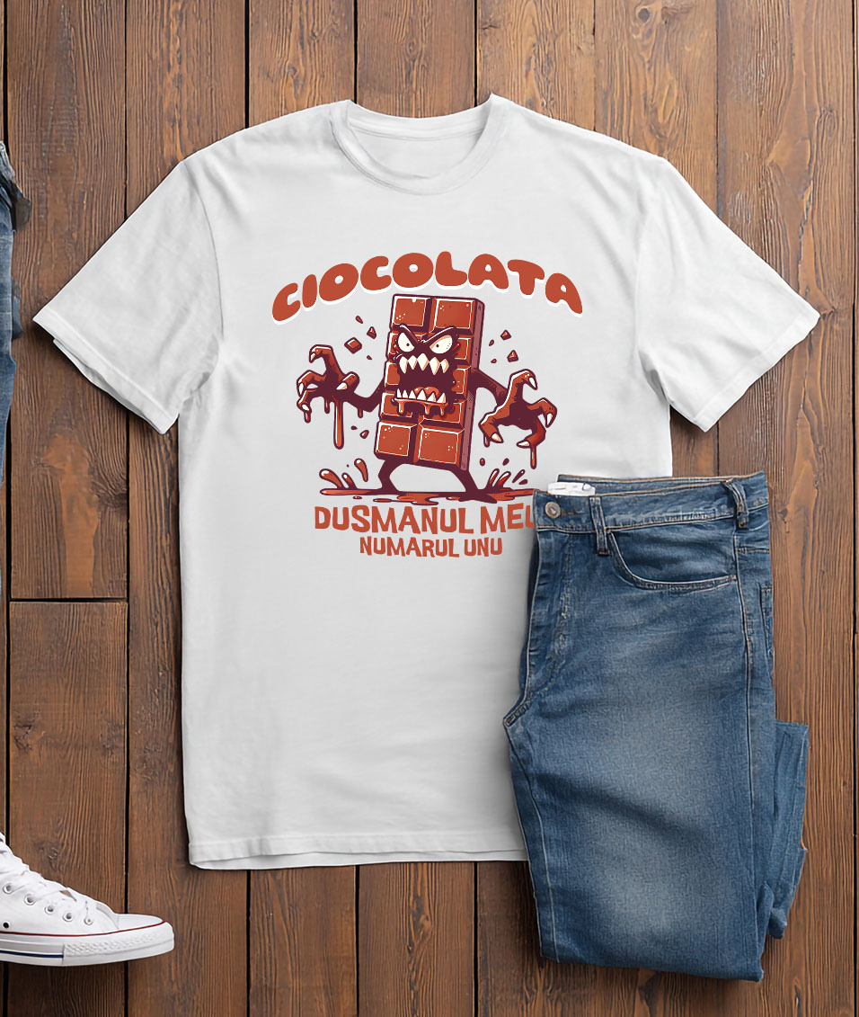 Tricou Femei, Barbati, Copii, Fata, Baiat, Unisex Personalizat Tableta de ciocolată personalizată cu monstru | Cadou amuzant pentru iubitorii de ciocolată [2]