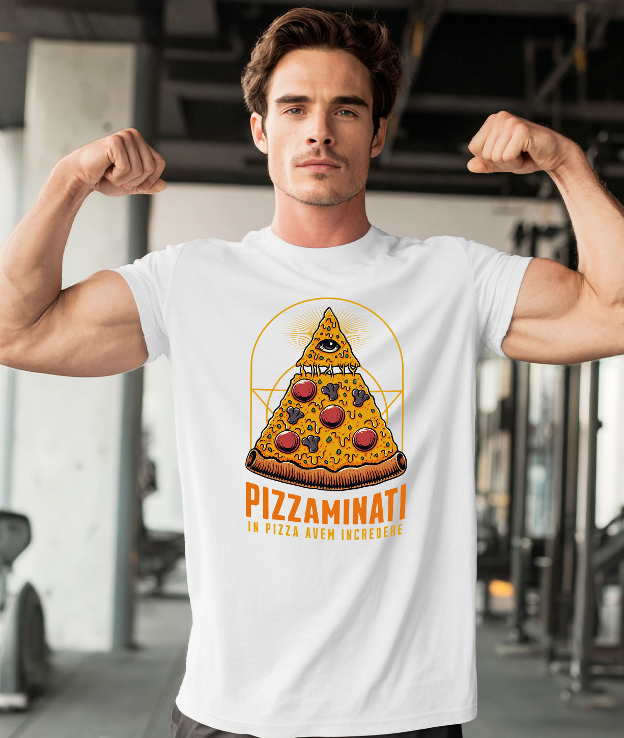 Tricou Femei, Barbati, Copii, Fata, Baiat, Unisex Personalizat Pizza bizara cu ochi | Cadou personalizat și haios pentru familie și prieteni [1]