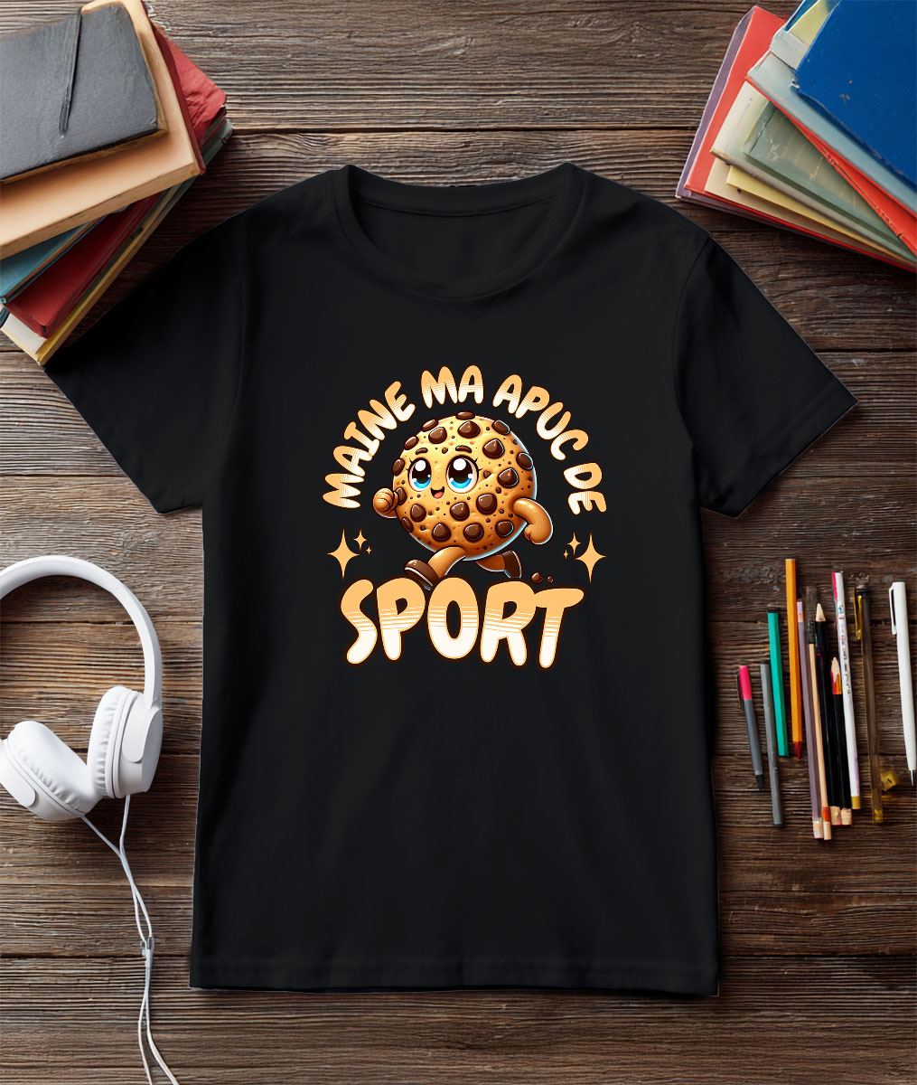 Tricou Femei, Barbati, Copii, Fata, Baiat, Unisex Personalizat Prăjitură Biscuit Vesel cu Text Amuzant „Mâine Mă Apuc De Sport” | Cadou Personalizat [2]