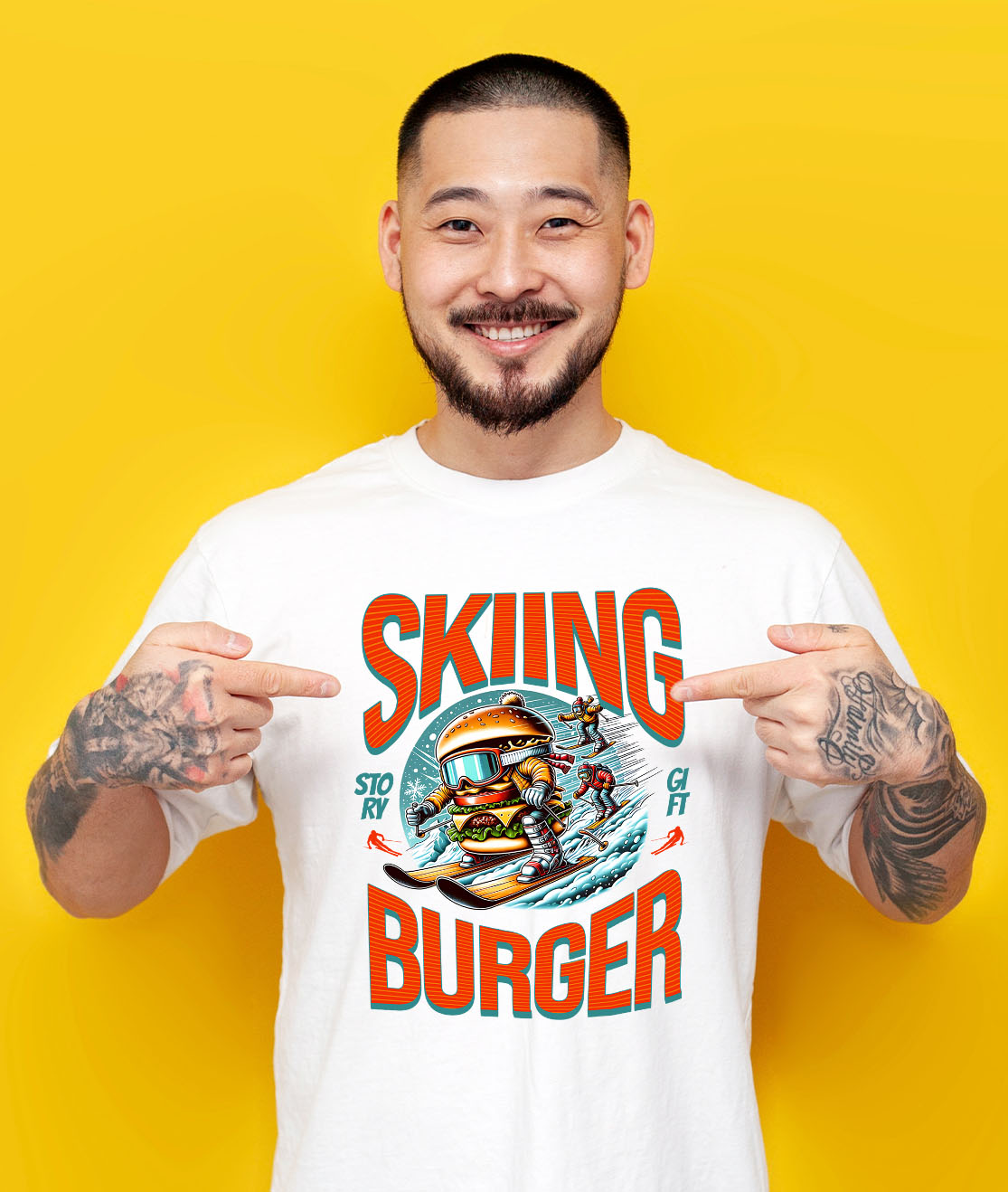 Tricou Femei, Barbati, Copii, Fata, Baiat, Unisex Personalizat Dublu Burger Imsen Schiuri Pe Pârtie | Cadou Personalizat Pentru Familie și Iubitorii De Sport [1]
