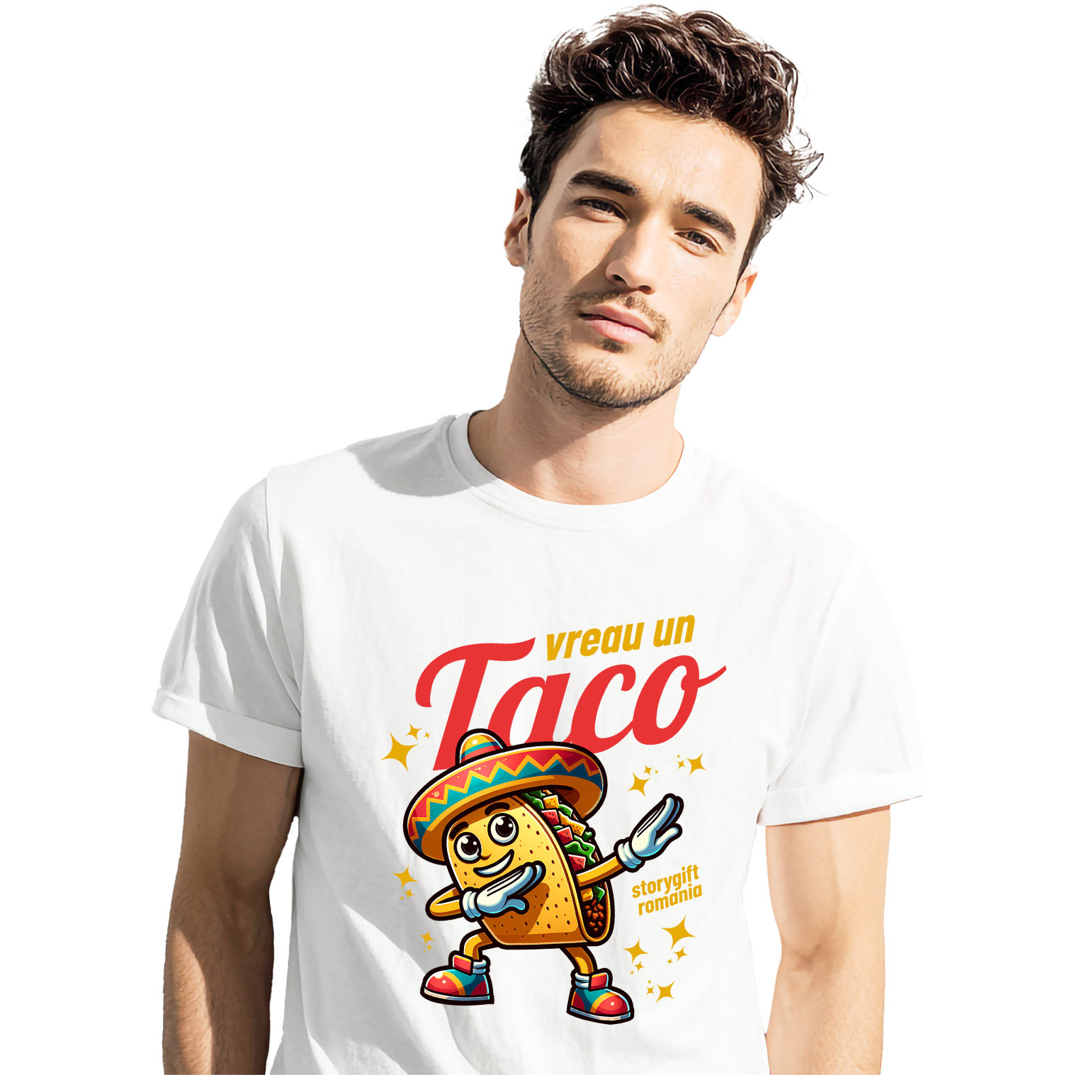 Tricou Femei, Barbati, Copii, Fata, Baiat, Unisex Personalizat Taco personalizat cu palarie mexicană și yoga – Cadou vesel pentru familie și prieteni