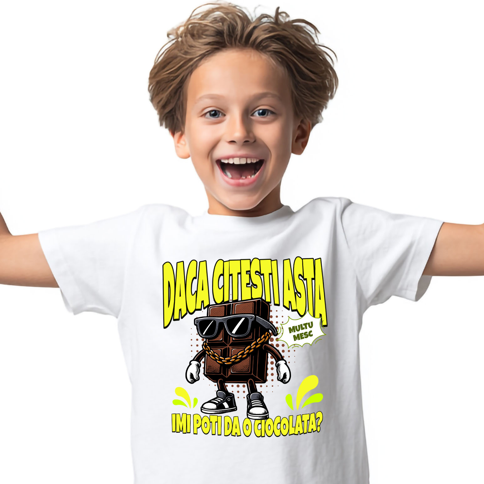 Mancare - Tricou Femei, Barbati, Copii, Fata, Baiat, Unisex Personalizat Tableta de ciocolată personalizată cu mesaj „Dacă citești asta, îmi poți da o ciocolată” – Cadou amuzant