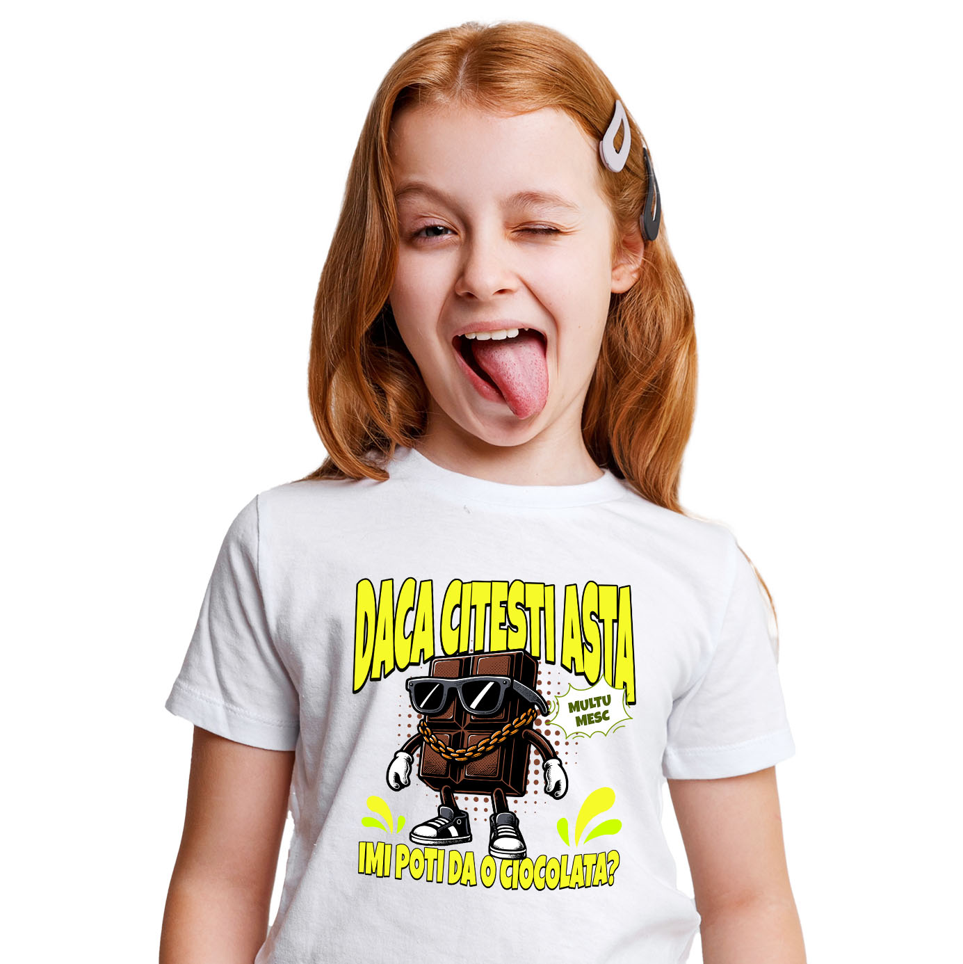 Tricou Femei, Barbati, Copii, Fata, Baiat, Unisex Personalizat Tableta de ciocolată personalizată cu mesaj „Dacă citești asta, îmi poți da o ciocolată” – Cadou amuzant [1]