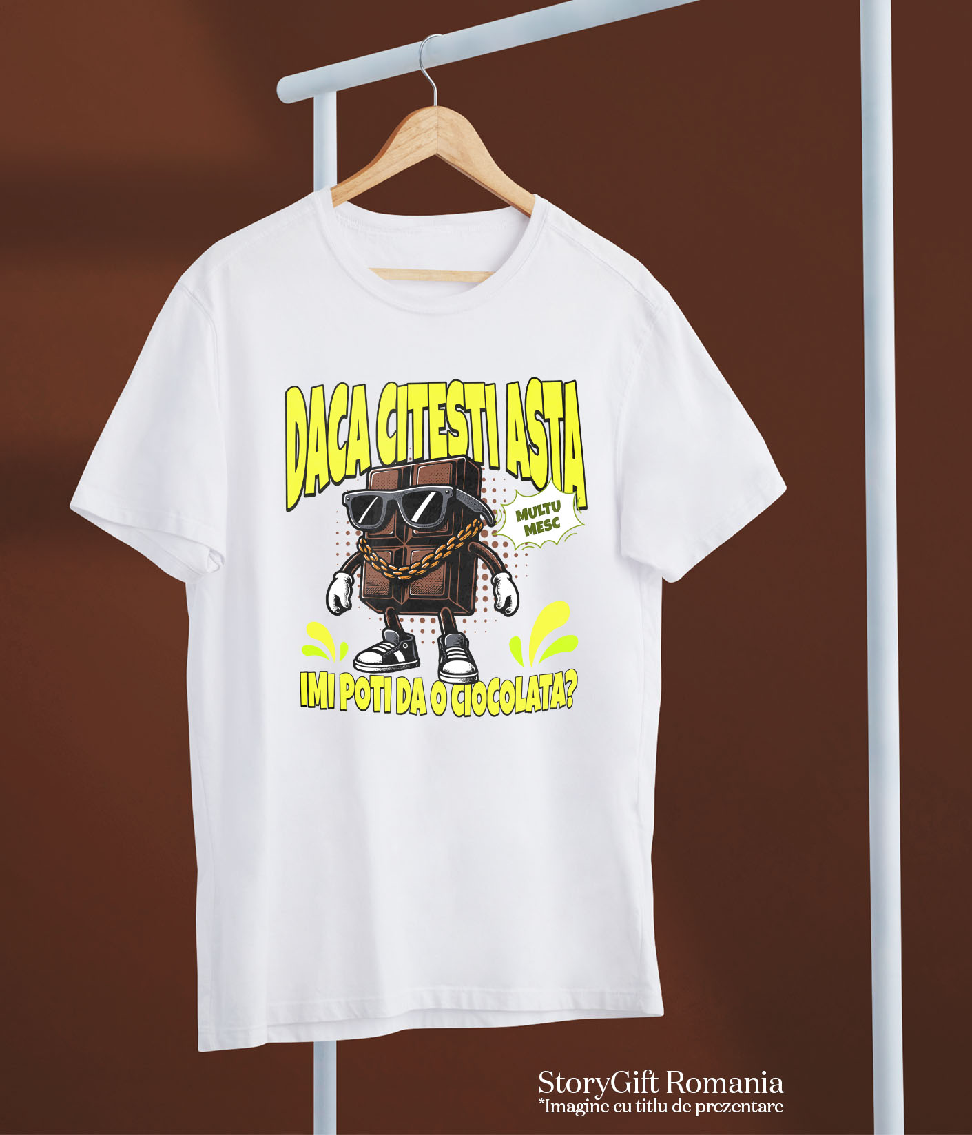 Tricou Femei, Barbati, Copii, Fata, Baiat, Unisex Personalizat Tableta de ciocolată personalizată cu mesaj „Dacă citești asta, îmi poți da o ciocolată” – Cadou amuzant [4]