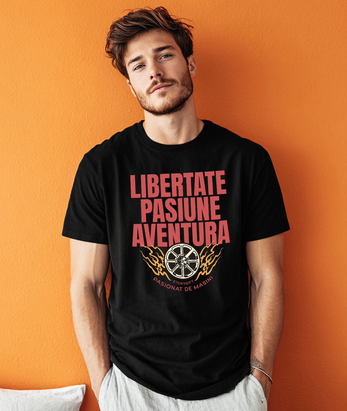 Tricou Femei, Barbati, Copii, Fata, Baiat, Unisex Personalizat Roata În Flăcări – Design Pentru Iubitorii De Mașini Și Aventură [1]