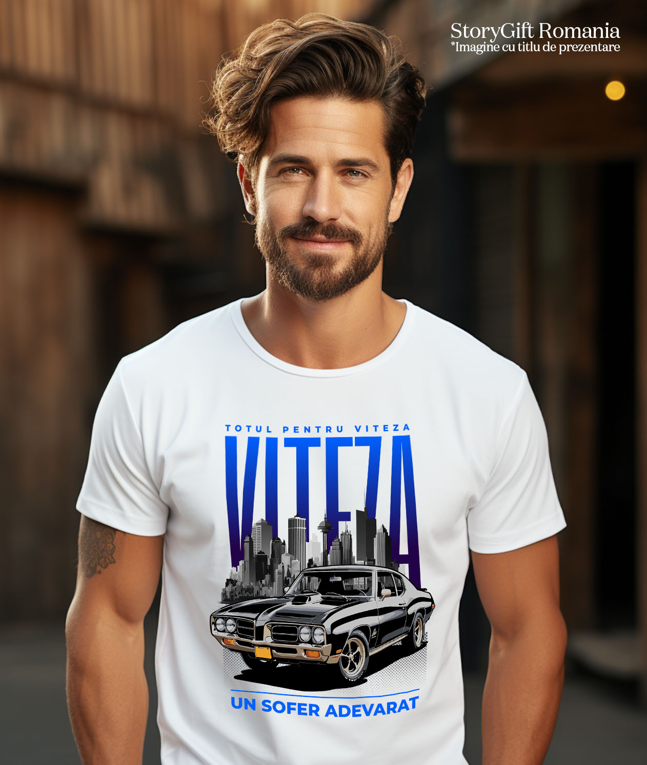 Tricou Femei, Barbati, Copii, Fata, Baiat, Unisex Personalizat Mașină Vintage Neagră – Eleganță și Rafinament Urban [1]