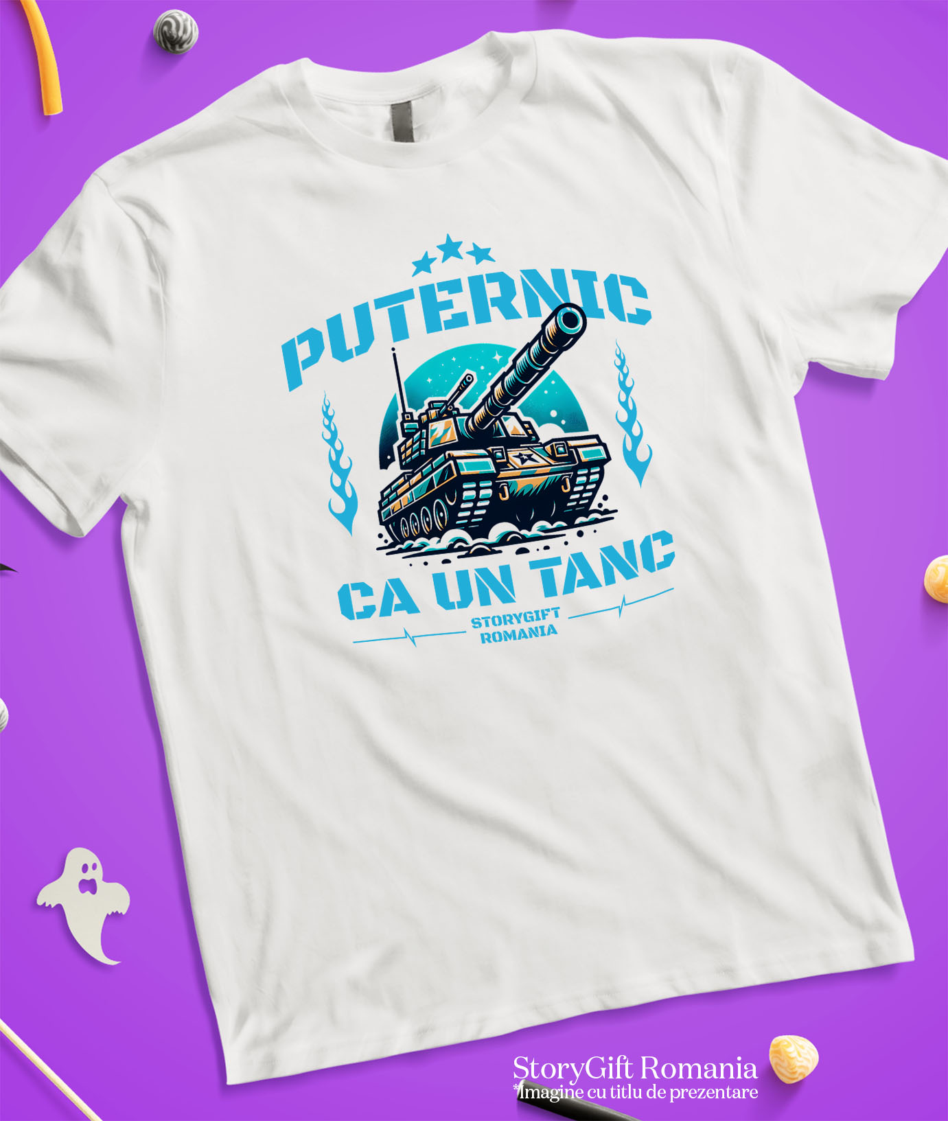 Tricou Femei, Barbati, Copii, Fata, Baiat, Unisex Personalizat Tanc Motivațional – Simbol al Forței și Determinării [2]