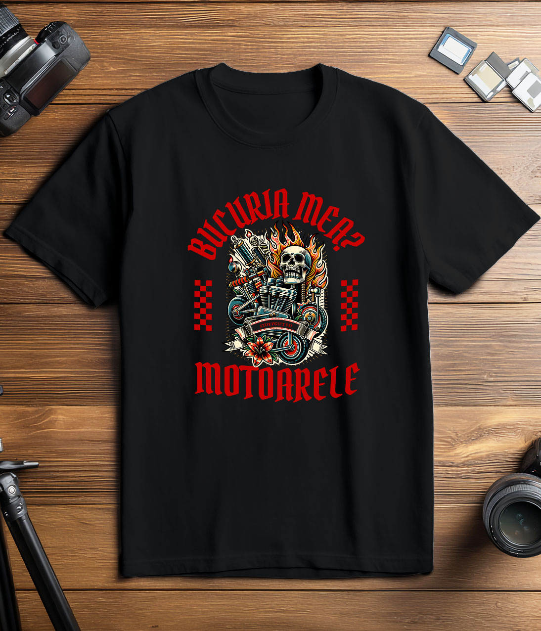 Tricou Femei, Barbati, Copii, Fata, Baiat, Unisex Personalizat Motor Puternic cu Craniu și Flăcări – Artă Mecanică și Viteză [2]