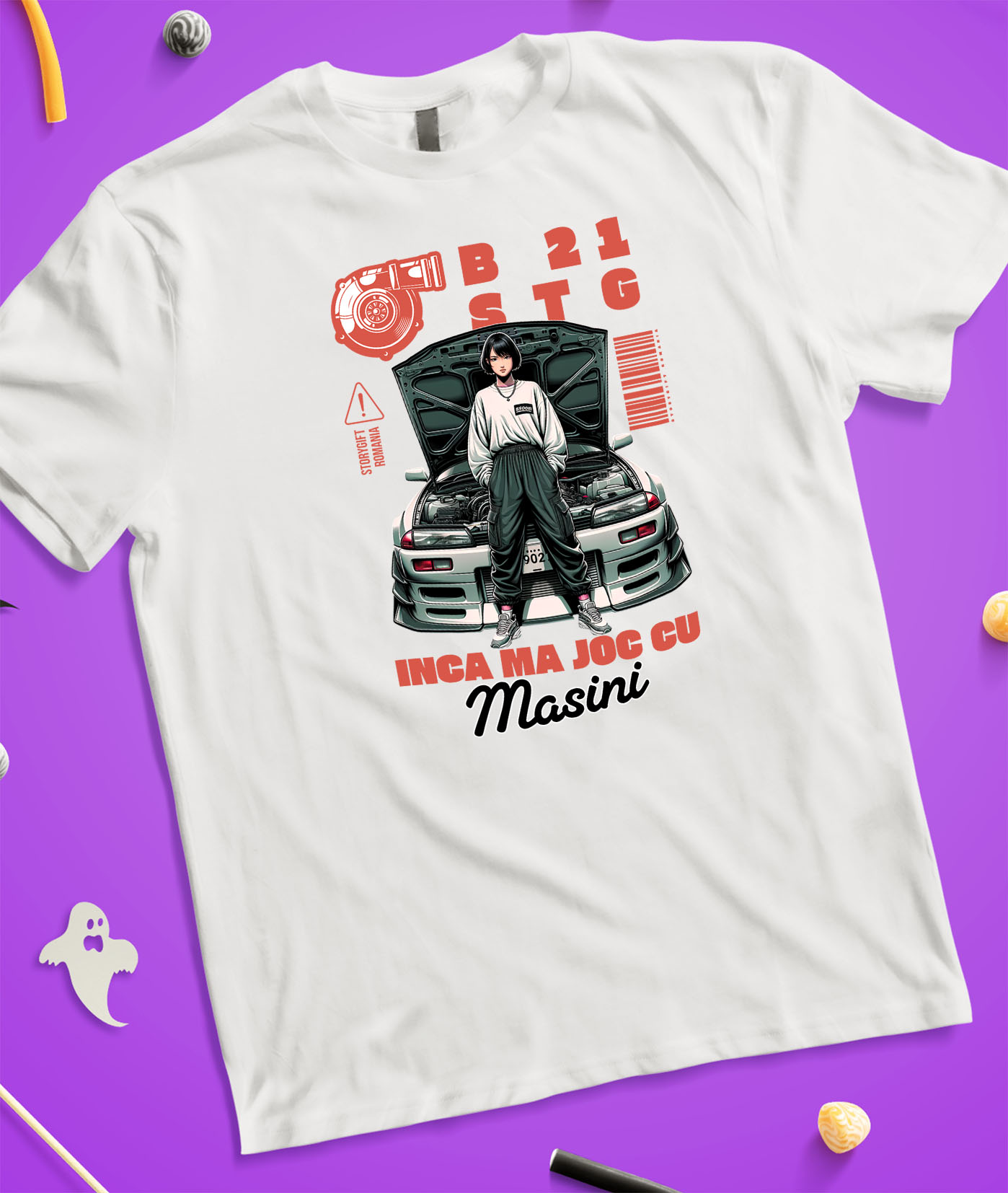 Tricou Femei, Barbati, Copii, Fata, Baiat, Unisex Personalizat Fată Anime – Ținută Stradală și Pasiune pentru Curse Ilegale [2]