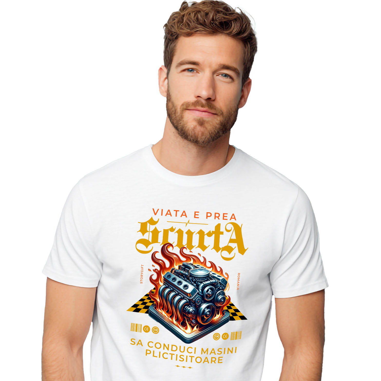 Masini - Tricou Femei, Barbati, Copii, Fata, Baiat, Unisex Personalizat Motor Incendiar – Viteză Extremă și Adrenalină în Curse Ilegale