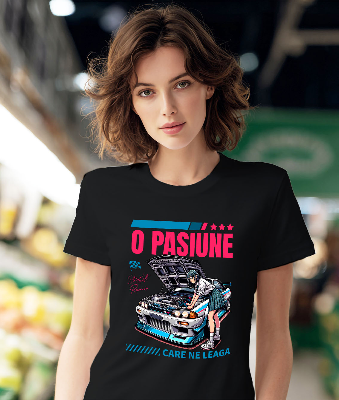 Tricou Femei, Barbati, Copii, Fata, Baiat, Unisex Personalizat Fată Anime & Mașină De Curse – Viteză, Stil și Adrenalină [1]