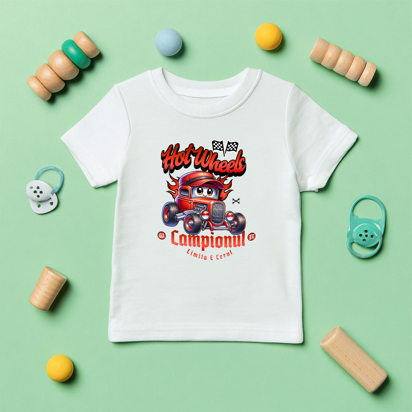 Tricou Femei, Barbati, Copii, Fata, Baiat, Unisex Personalizat Animație Mașină Roșie Vintage – Hot Wheels și Aventură Auto [4]