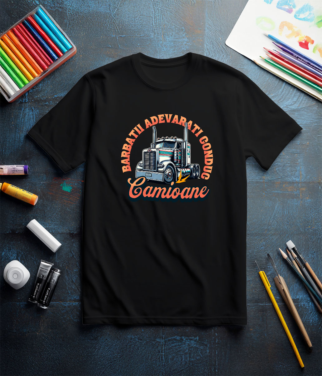 Tricou Femei, Barbati, Copii, Fata, Baiat, Unisex Personalizat Tir Colorat – Meserie Pentru Bărbați Adevărați | Camionagii Haiosi [2]