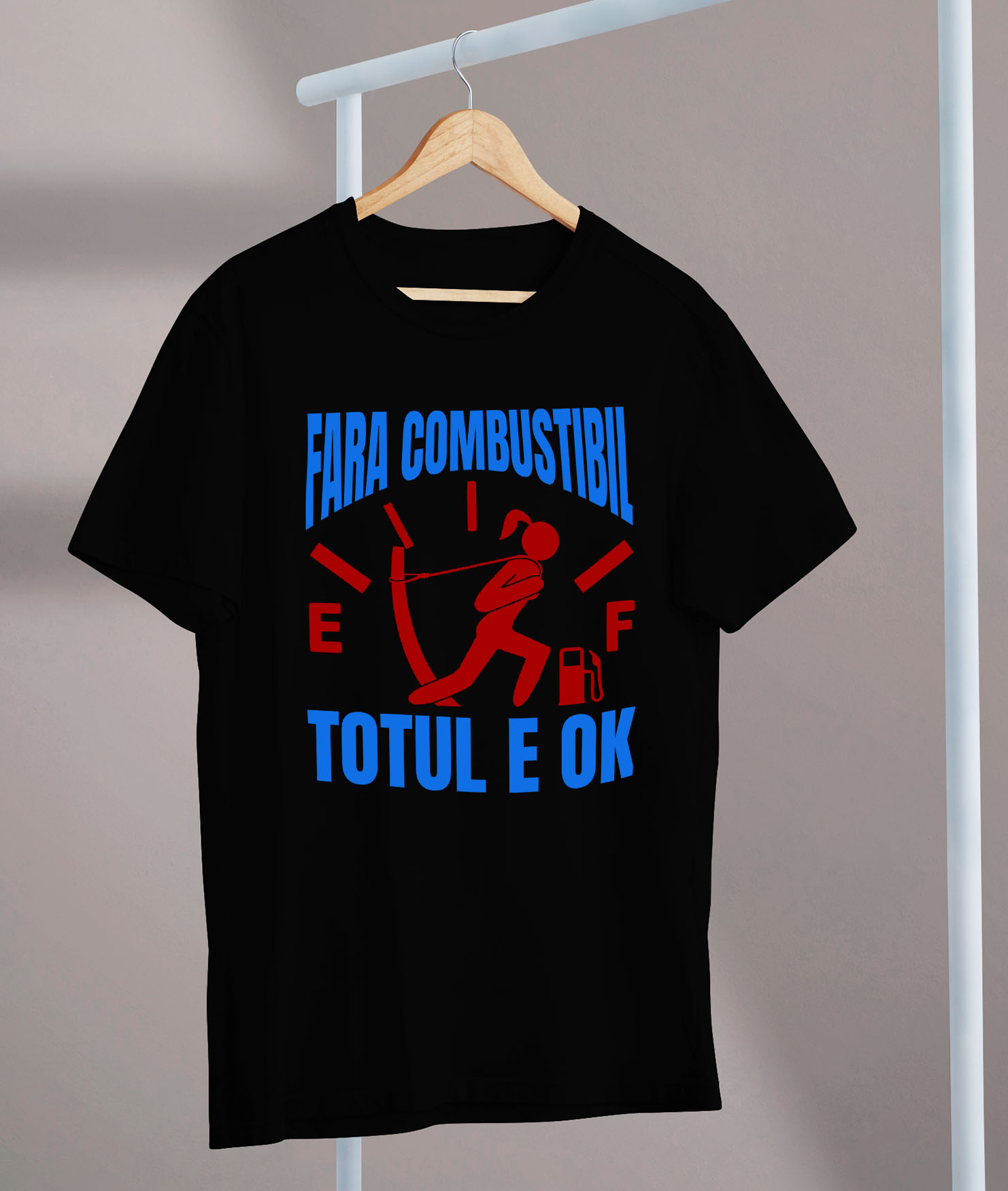 Tricou Femei, Barbati, Copii, Fata, Baiat, Unisex Personalizat Semn Bord Mașină – Nivel Combustibil Scăzut cu Design Haios [2]