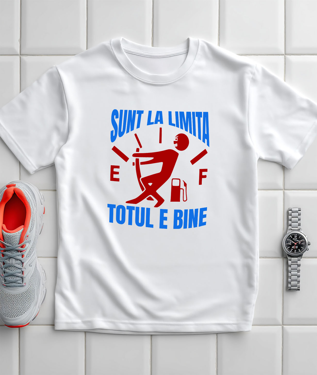 Tricou Femei, Barbati, Copii, Fata, Baiat, Unisex Personalizat Semn Bord Auto – Nivel Combustibil Scăzut cu Design Amuzant [2]