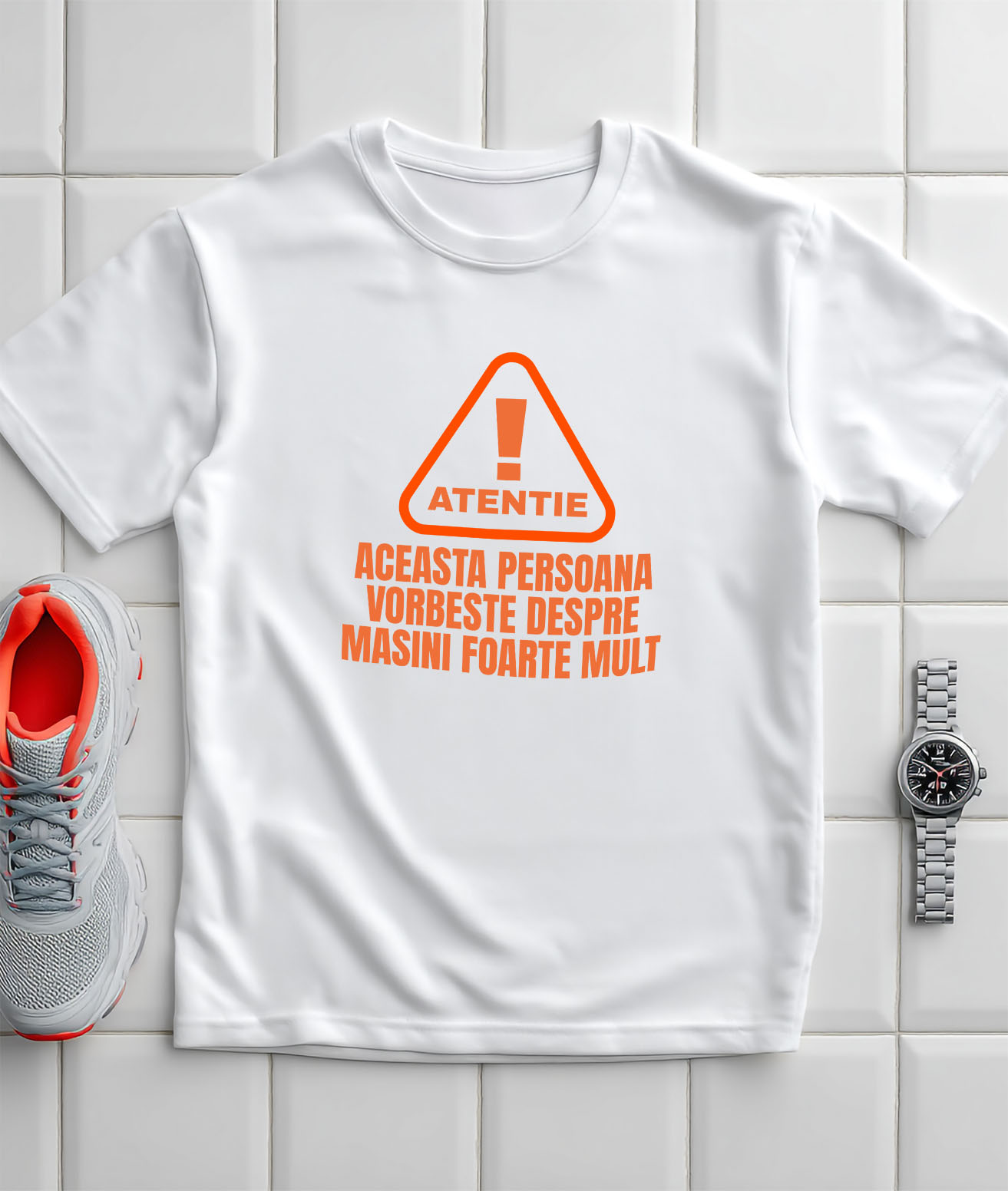 Tricou Femei, Barbati, Copii, Fata, Baiat, Unisex Personalizat Semn Atenție – Iubitorii De Mașini și Curse Auto, Pasionați de Mecanică [2]
