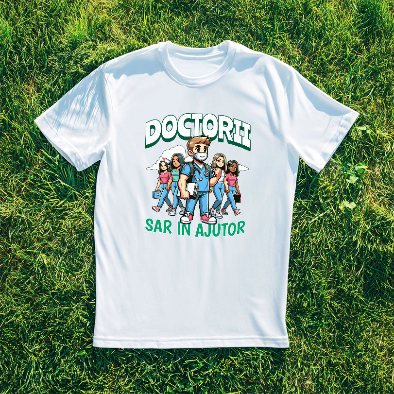Tricou Femei, Barbati, Copii, Fata, Baiat, Unisex Personalizat Grup de Doctori Tineri – Pasiune pentru Medicină și Sănătate [2]