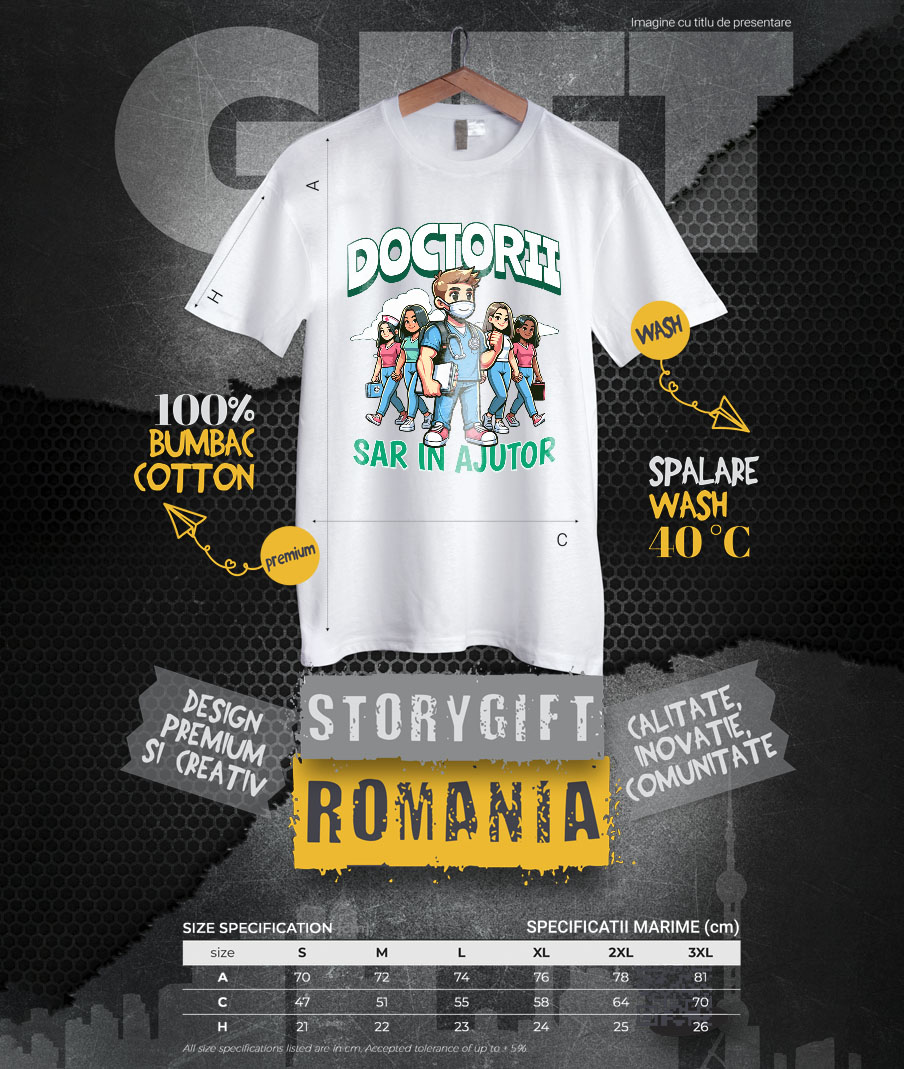 Tricou Femei, Barbati, Copii, Fata, Baiat, Unisex Personalizat Grup de Doctori Tineri – Pasiune pentru Medicină și Sănătate [3]