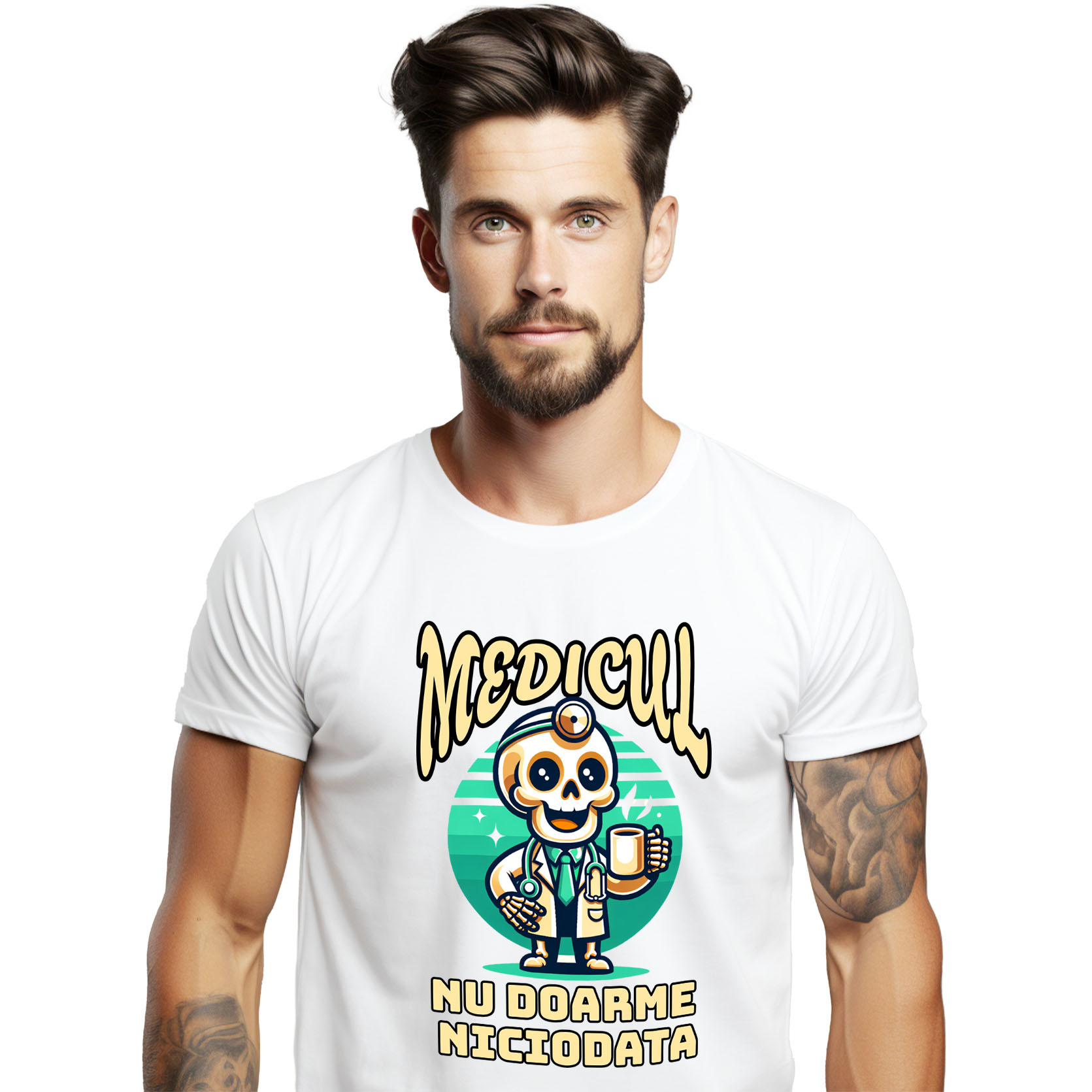 Tricou Femei, Barbati, Copii, Fata, Baiat, Unisex Personalizat Schelete Vesel Cu Cafea – Somn Niciodată, Doar Energie!