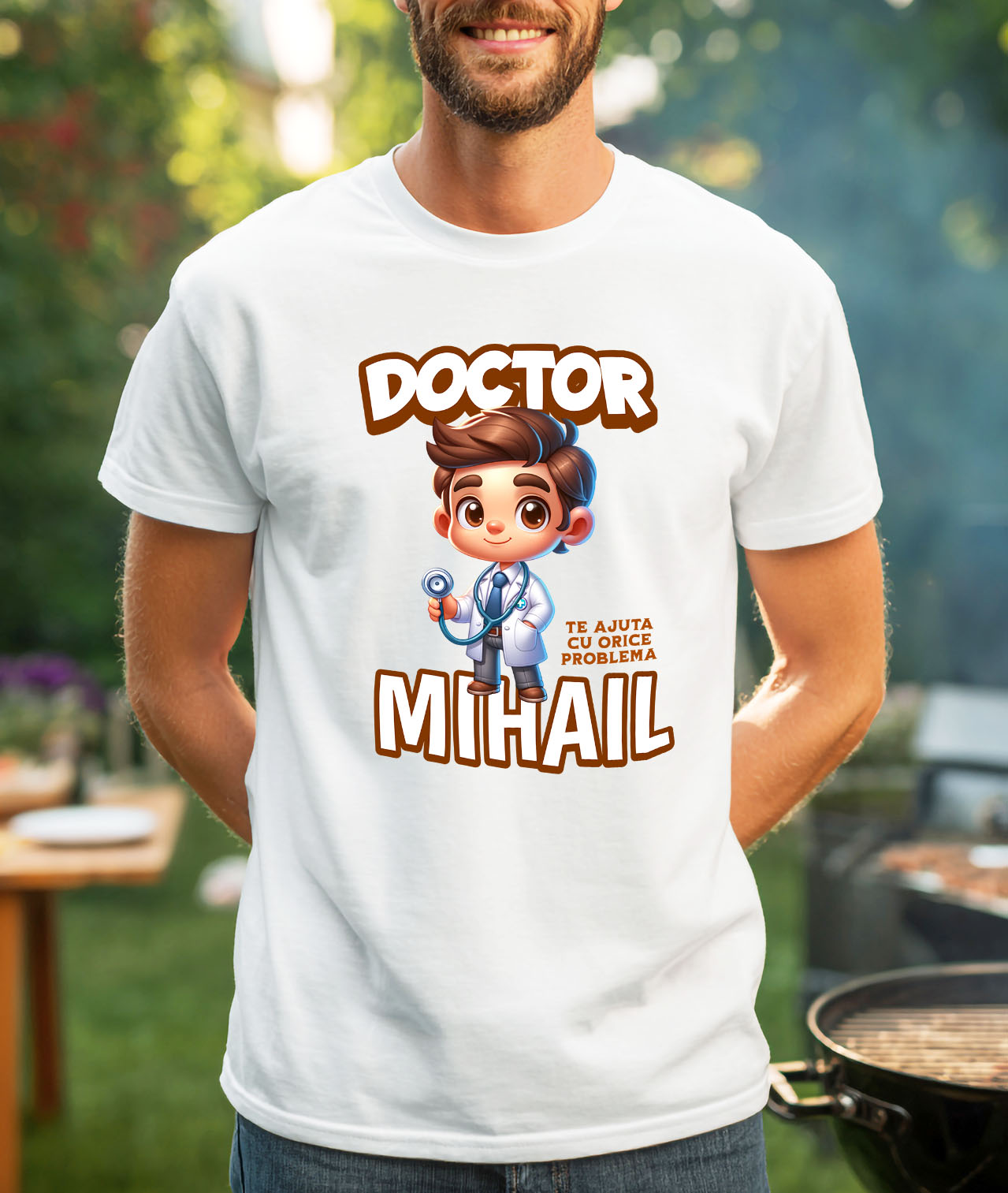 Tricou Femei, Barbati, Copii, Fata, Baiat, Unisex Personalizat Doctor Super Erou – Animație Inspirată Din Pasiunea Pentru Medicină [1]