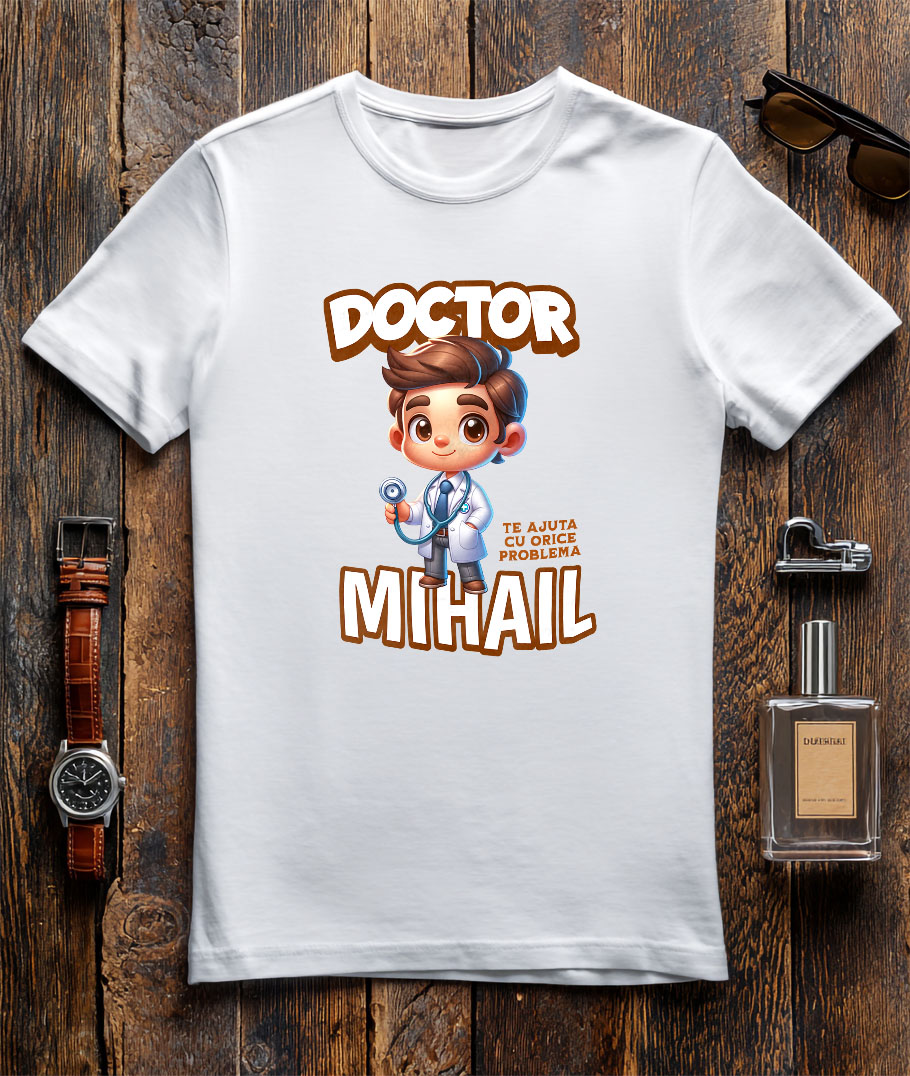 Tricou Femei, Barbati, Copii, Fata, Baiat, Unisex Personalizat Doctor Super Erou – Animație Inspirată Din Pasiunea Pentru Medicină [2]