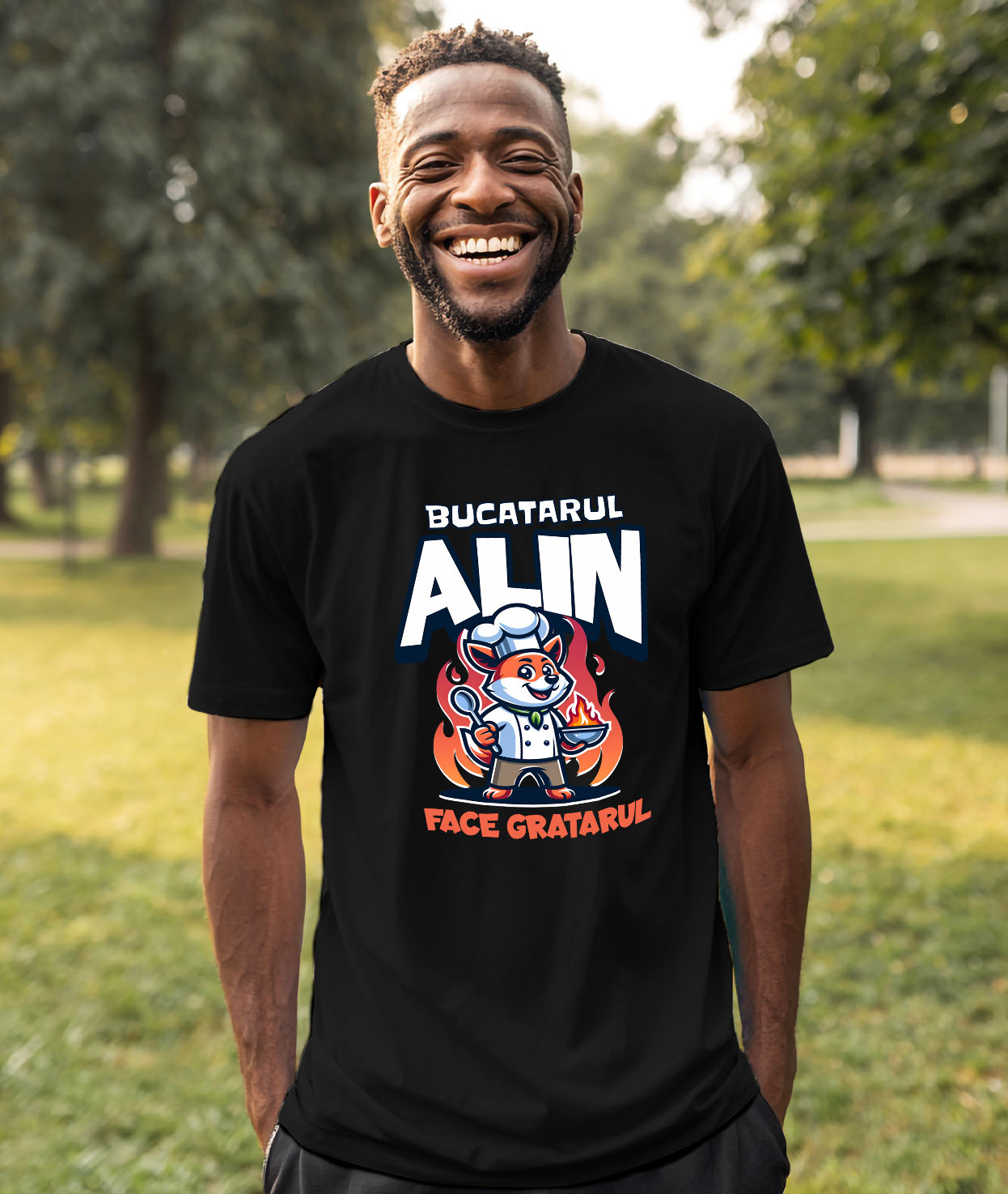 Tricou Femei, Barbati, Copii, Fata, Baiat, Unisex Personalizat Vulpe Bucătar – Design Haios Pentru Pasionații De Grătar și Bucătărie [1]