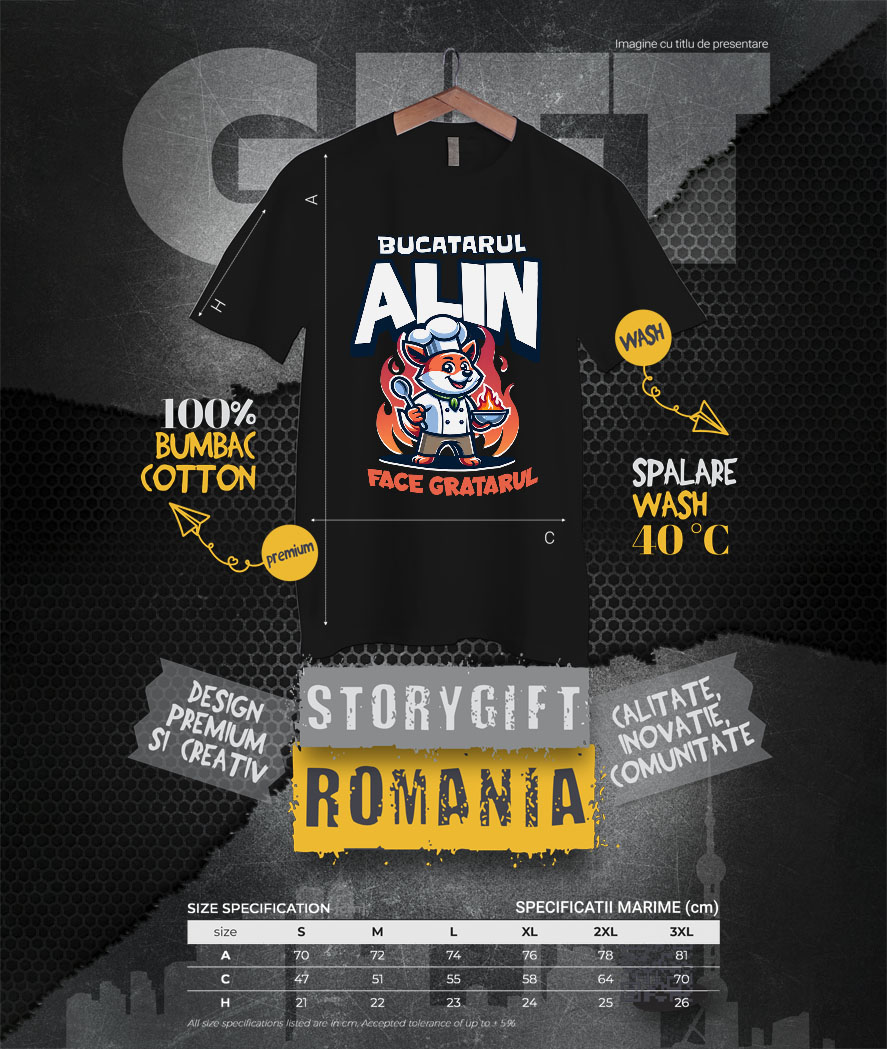 Tricou Femei, Barbati, Copii, Fata, Baiat, Unisex Personalizat Vulpe Bucătar – Design Haios Pentru Pasionații De Grătar și Bucătărie [3]