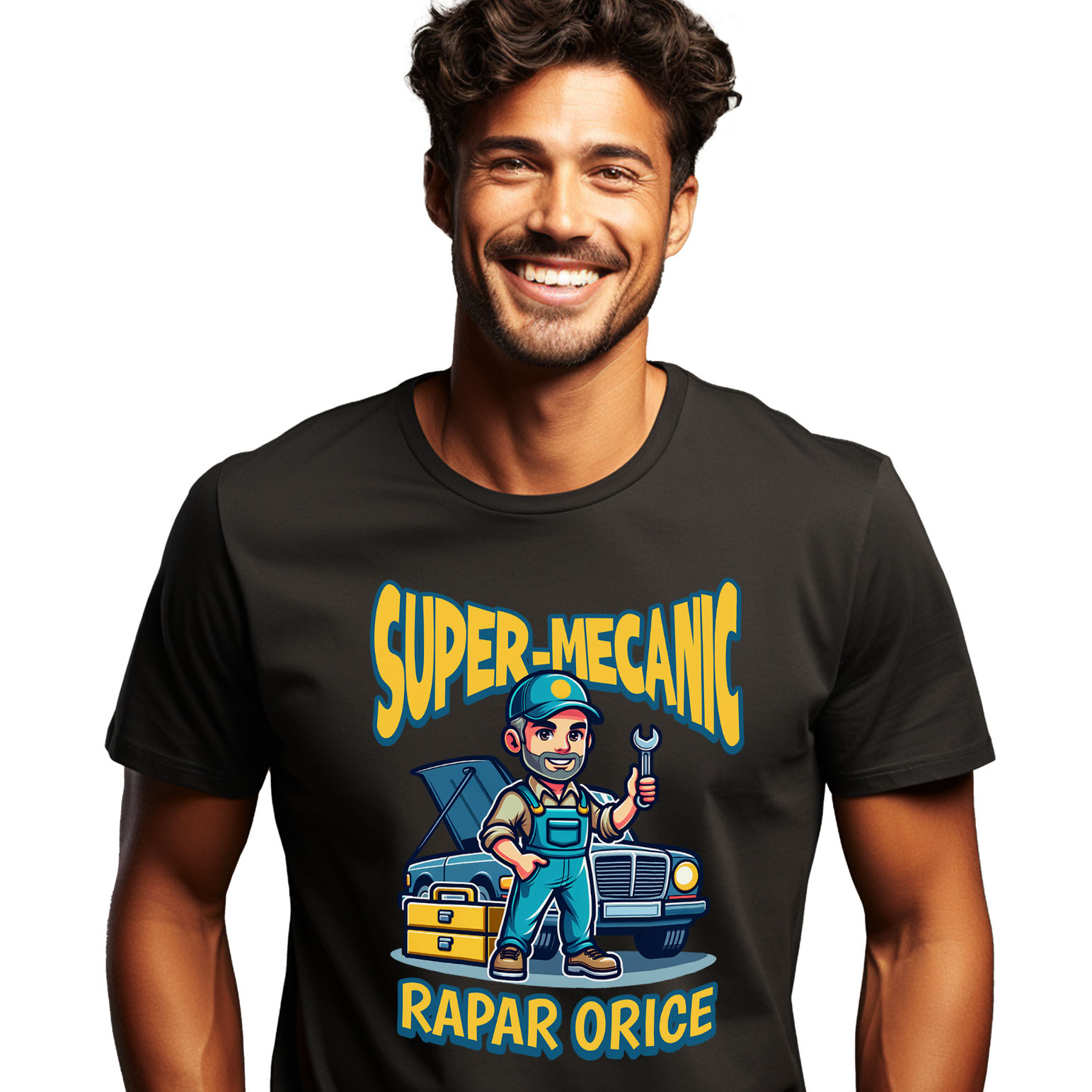 Tricou Femei, Barbati, Copii, Fata, Baiat, Unisex Personalizat Mecanic Auto în Acțiune – Cadou Personalizat pentru Pasionații de Mașini și Reparații