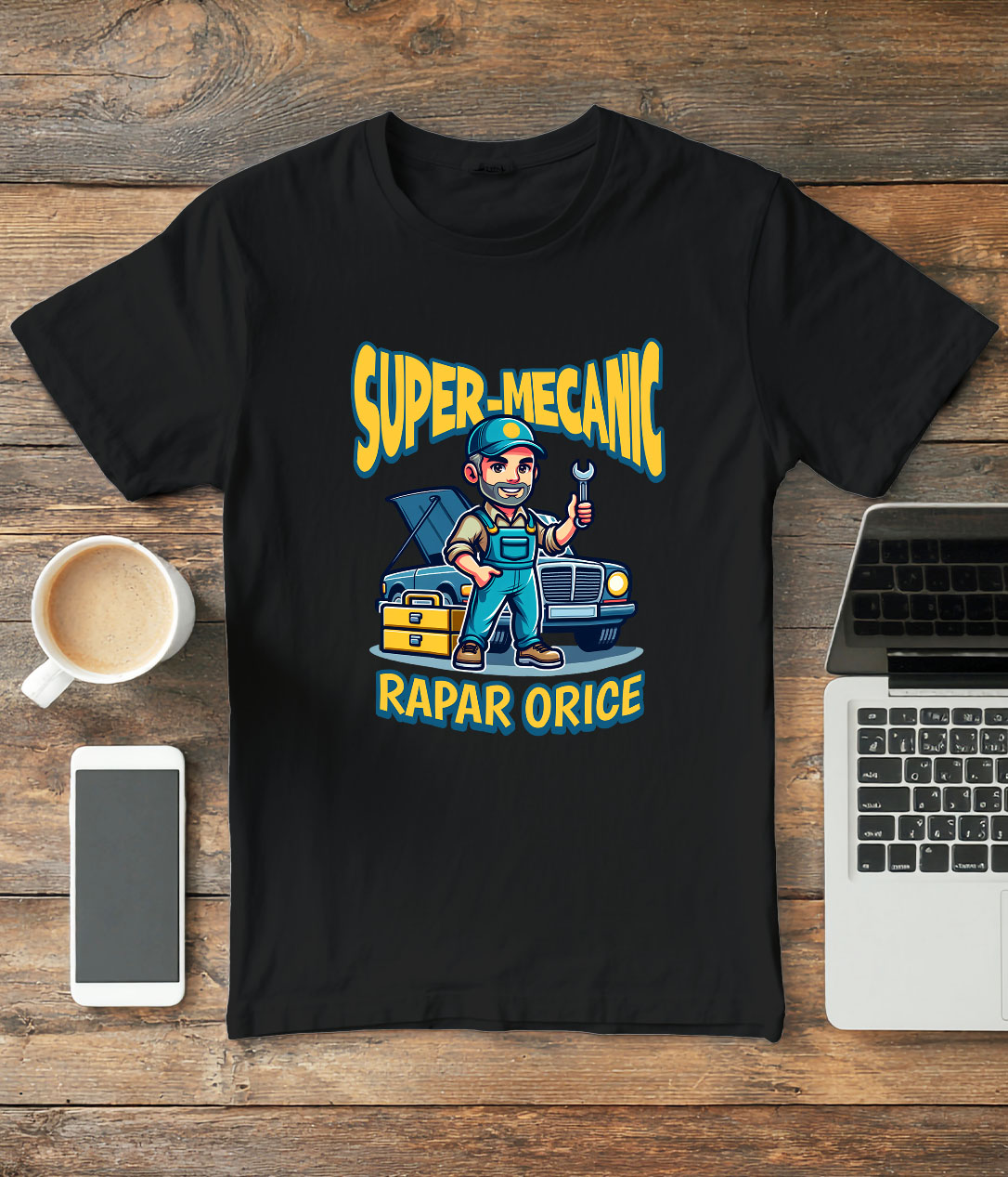 Tricou Femei, Barbati, Copii, Fata, Baiat, Unisex Personalizat Mecanic Auto în Acțiune – Cadou Personalizat pentru Pasionații de Mașini și Reparații [2]