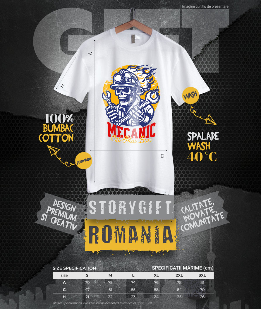 Tricou Femei, Barbati, Copii, Fata, Baiat, Unisex Personalizat Schelet Uman în Flăcări – Design Personalizat pentru Mecanicii și Iubitorii de Mașini [3]