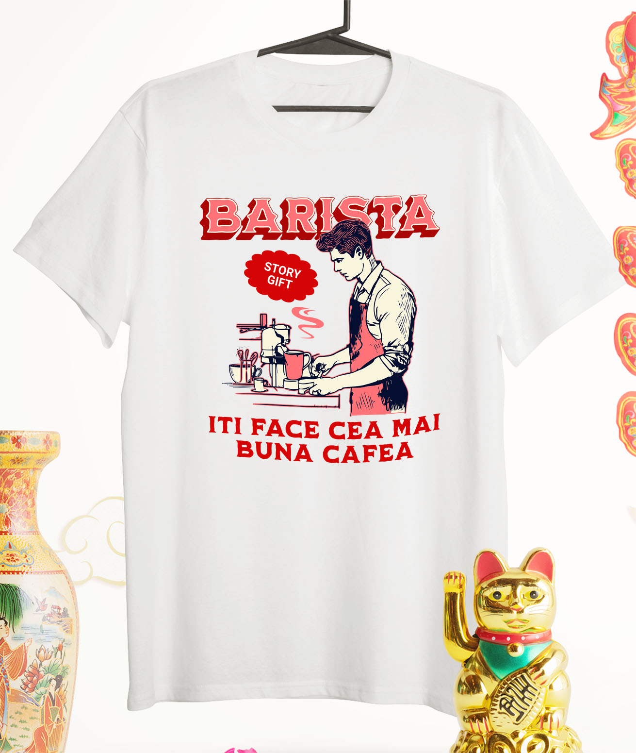 Tricou Femei, Barbati, Copii, Fata, Baiat, Unisex Personalizat Bărbat Barista – Pasiune pentru Cafea și Meseria Perfectă [2]