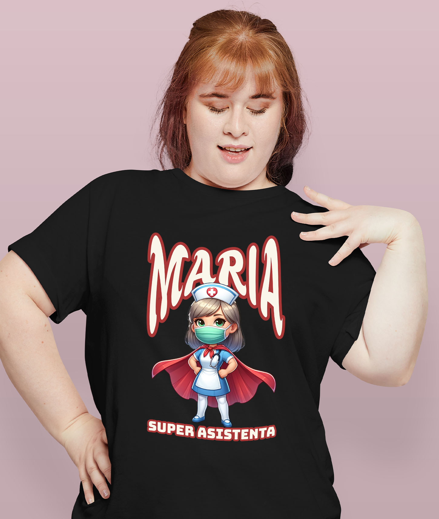 Tricou Femei, Barbati, Copii, Fata, Baiat, Unisex Personalizat Asistentă Medicală Super Erou – Design Personalizat pentru Cadouri [1]