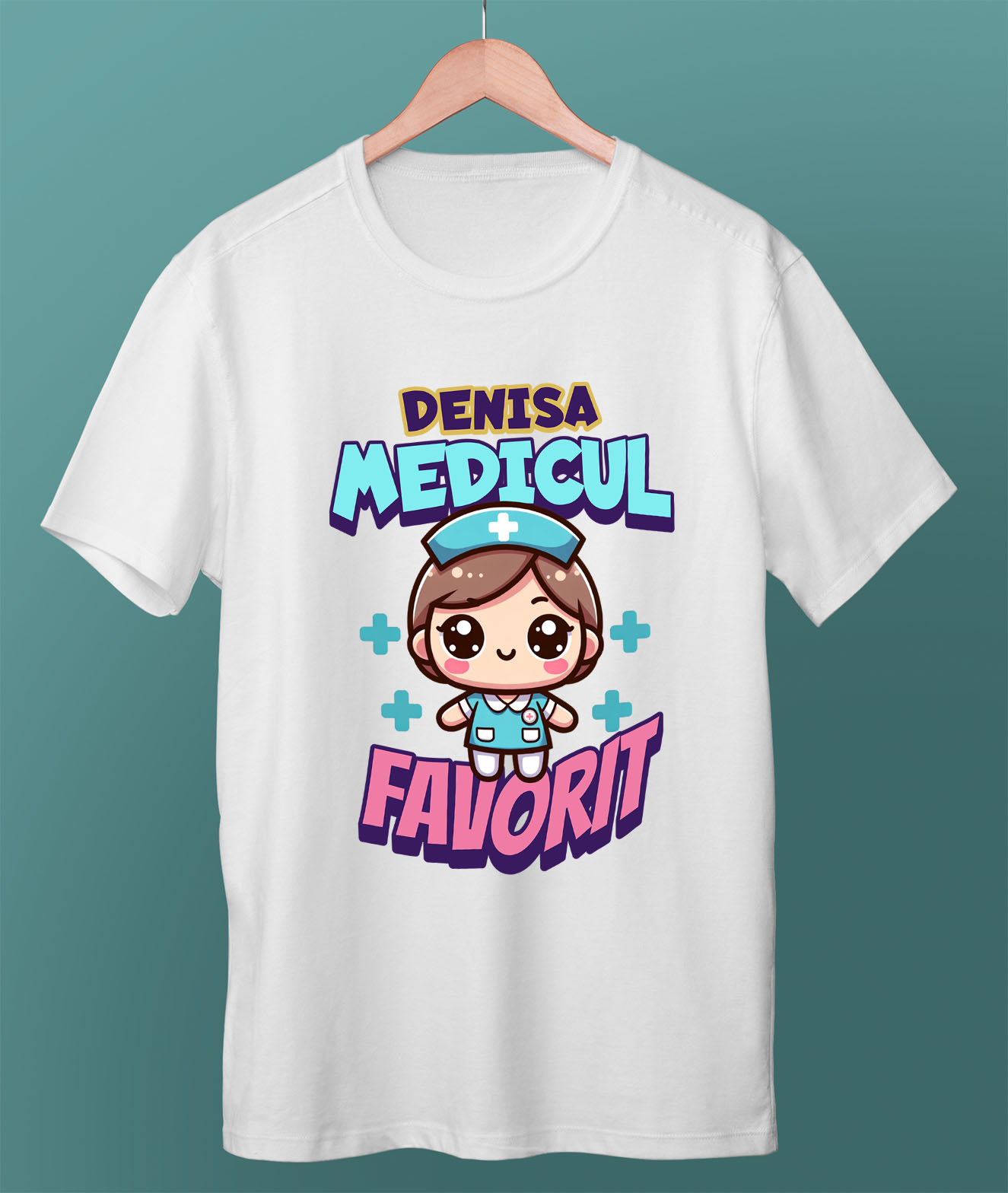 Tricou Femei, Barbati, Copii, Fata, Baiat, Unisex Personalizat Asistentă Medicală în Ținută Albastră – Design Personalizat pentru Profesioniști [2]