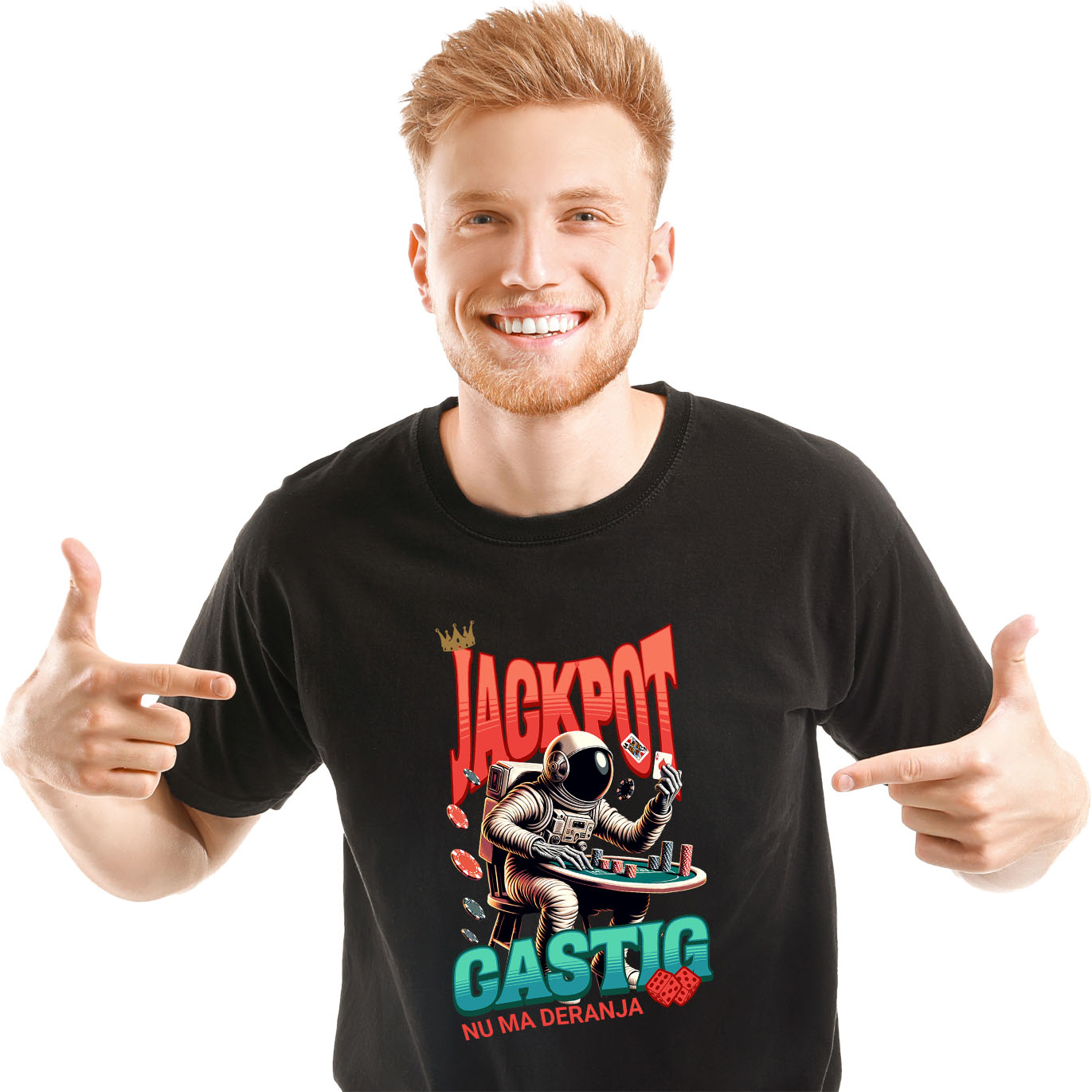 Tricou Femei, Barbati, Copii, Fata, Baiat, Unisex Personalizat Astronaut Jucând Poker – Design Unic pentru Produse Personalizate