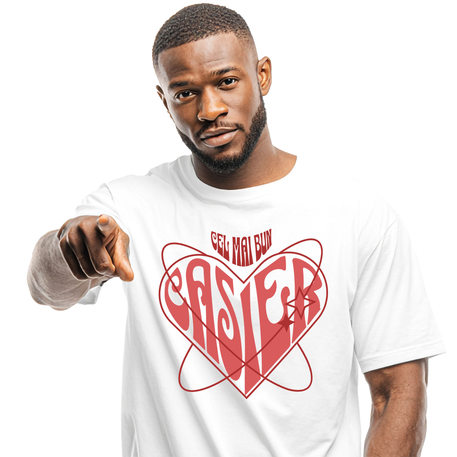 Tricou Femei, Barbati, Copii, Fata, Baiat, Unisex Personalizat Iluzie Optică Inimă – Muncă și Pasiune în Meserie – Casier, Dragobete