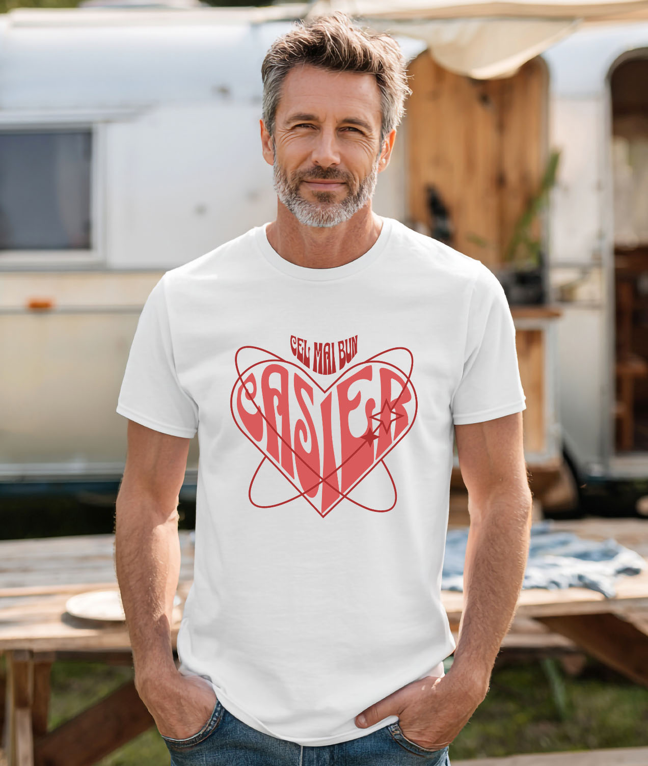 Tricou Femei, Barbati, Copii, Fata, Baiat, Unisex Personalizat Iluzie Optică Inimă – Muncă și Pasiune în Meserie – Casier, Dragobete [1]