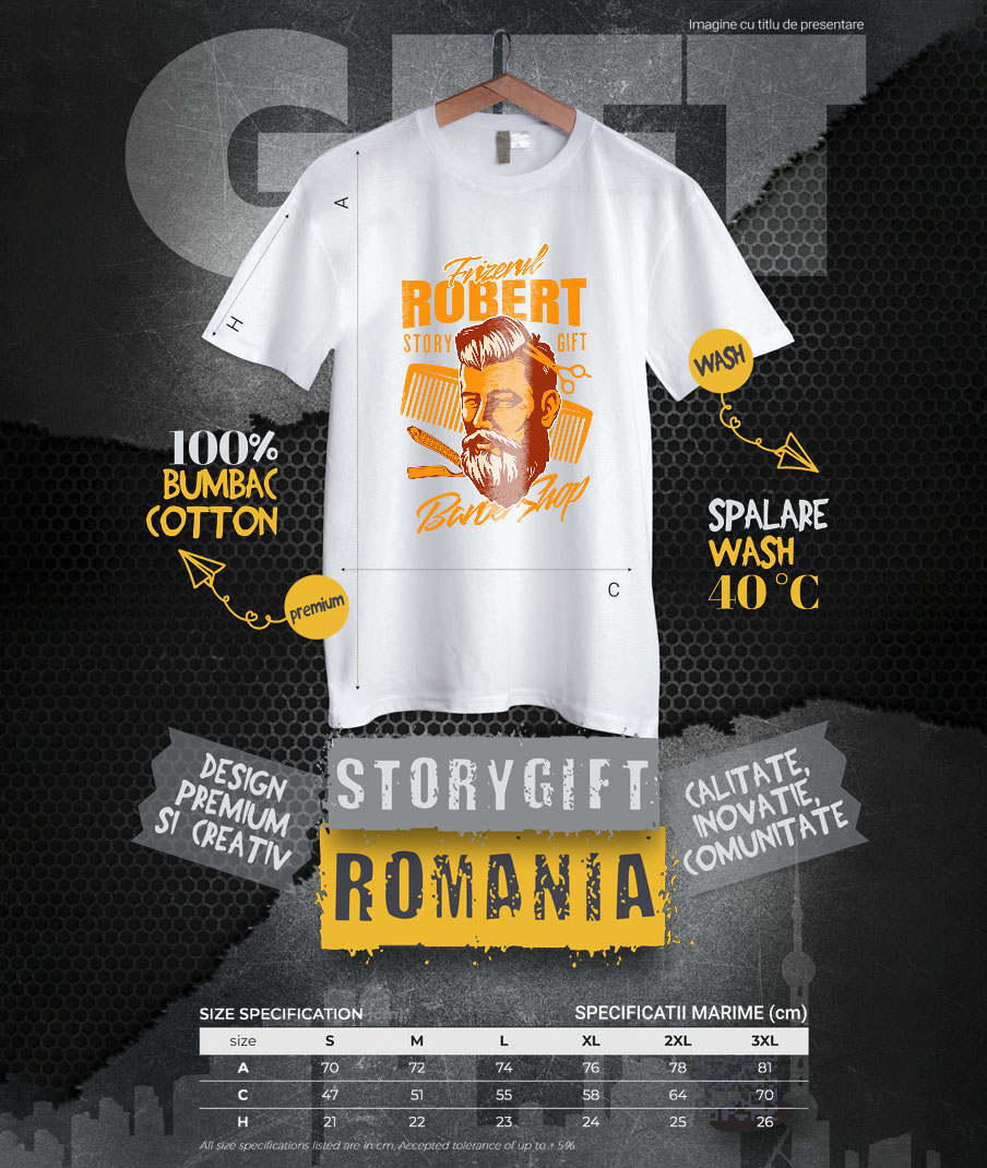 Tricou Femei, Barbati, Copii, Fata, Baiat, Unisex Personalizat Bărbat Cu Barbă și Păr Lung – Frizerie, Coafor, Hairstyling Profesional [3]