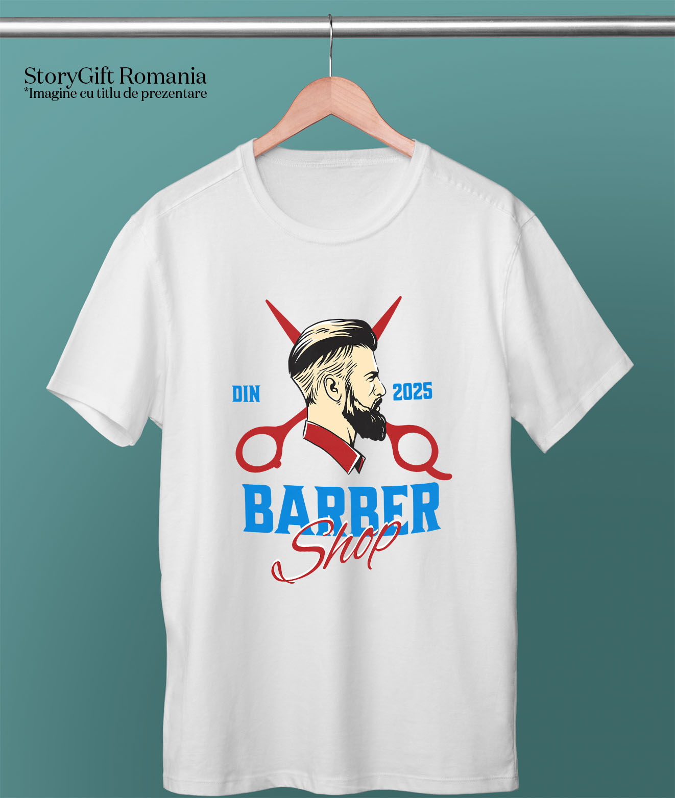 Tricou Femei, Barbati, Copii, Fata, Baiat, Unisex Personalizat Bărbat Profil Uman – Instrumente Frizerie, Barber Shop, Pasiune pentru Meserie [2]