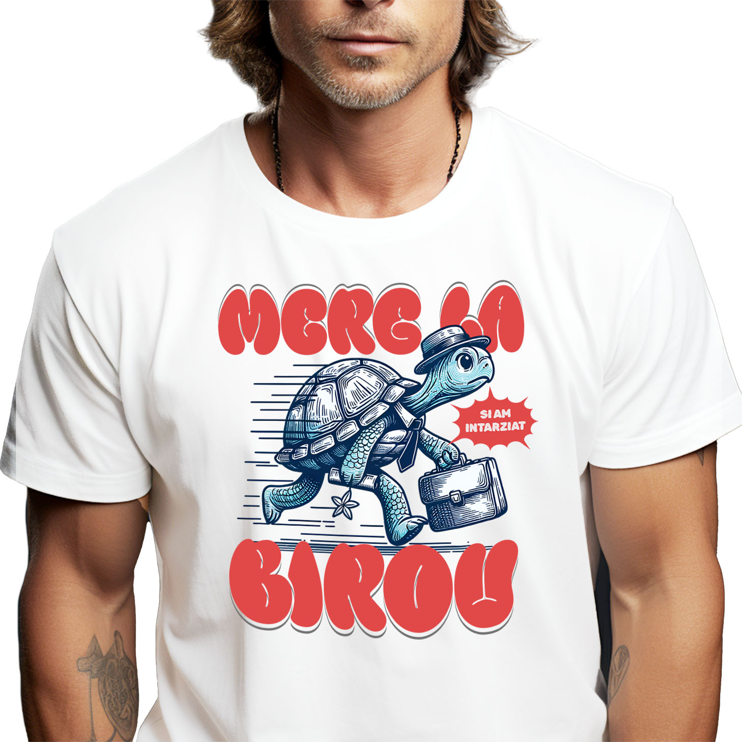 Meserii - Tricou Femei, Barbati, Copii, Fata, Baiat, Unisex Personalizat Broască Țestoasă Grăbită – Servietă, Pălărie, Cravată, Muncă și Umor