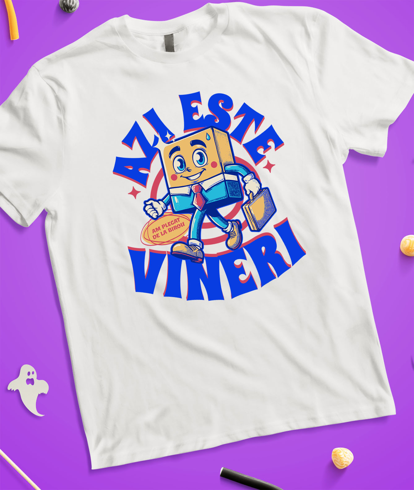 Tricou Femei, Barbati, Copii, Fata, Baiat, Unisex Personalizat Animație Veselă în Costum Elegant – Cravată, Servietă și Viața de Birou [2]