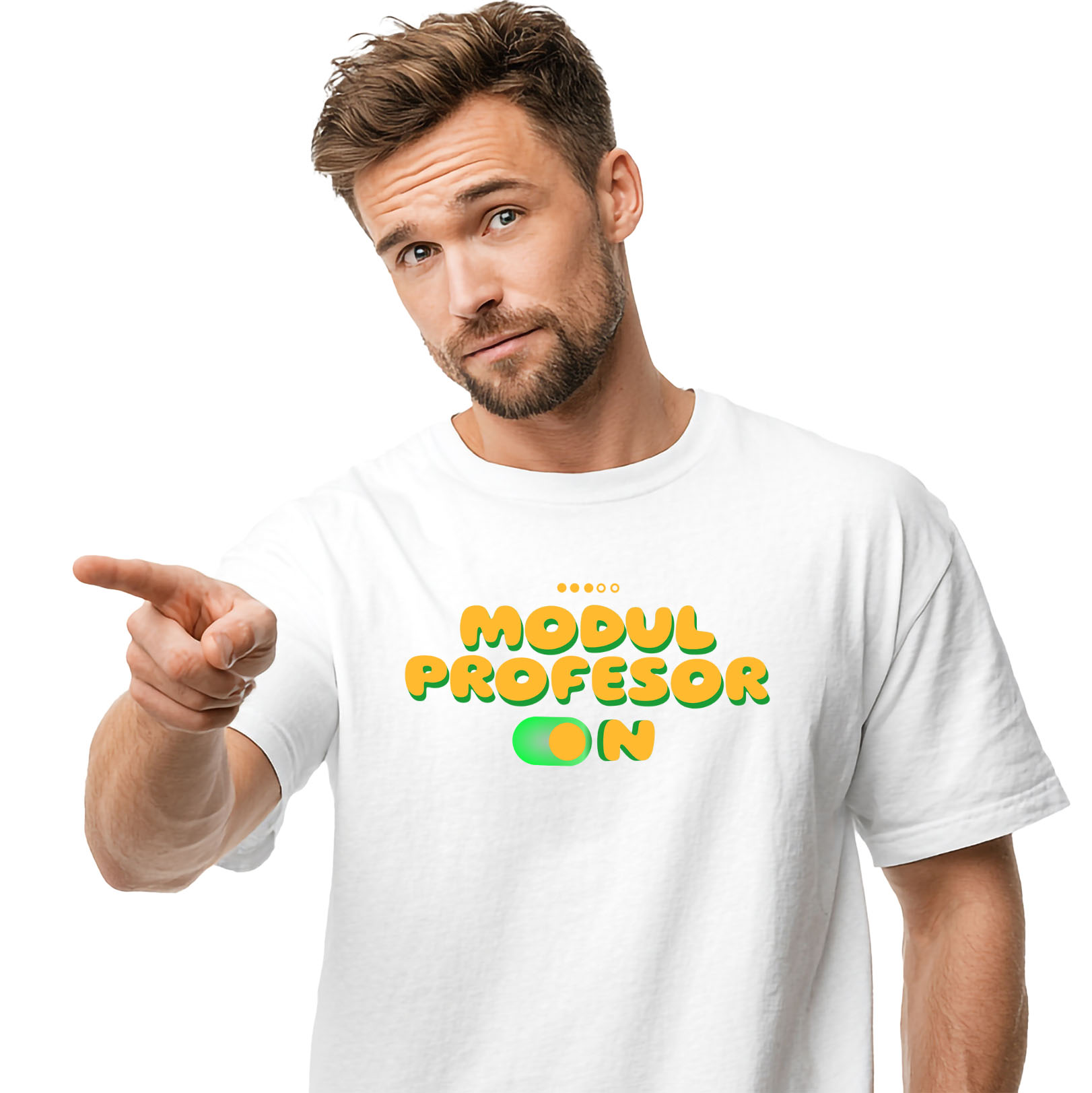 Tricou Femei, Barbati, Copii, Fata, Baiat, Unisex Personalizat Mesaj Colorat – Buton ON/OFF, Profesor, Educație și Inspirație