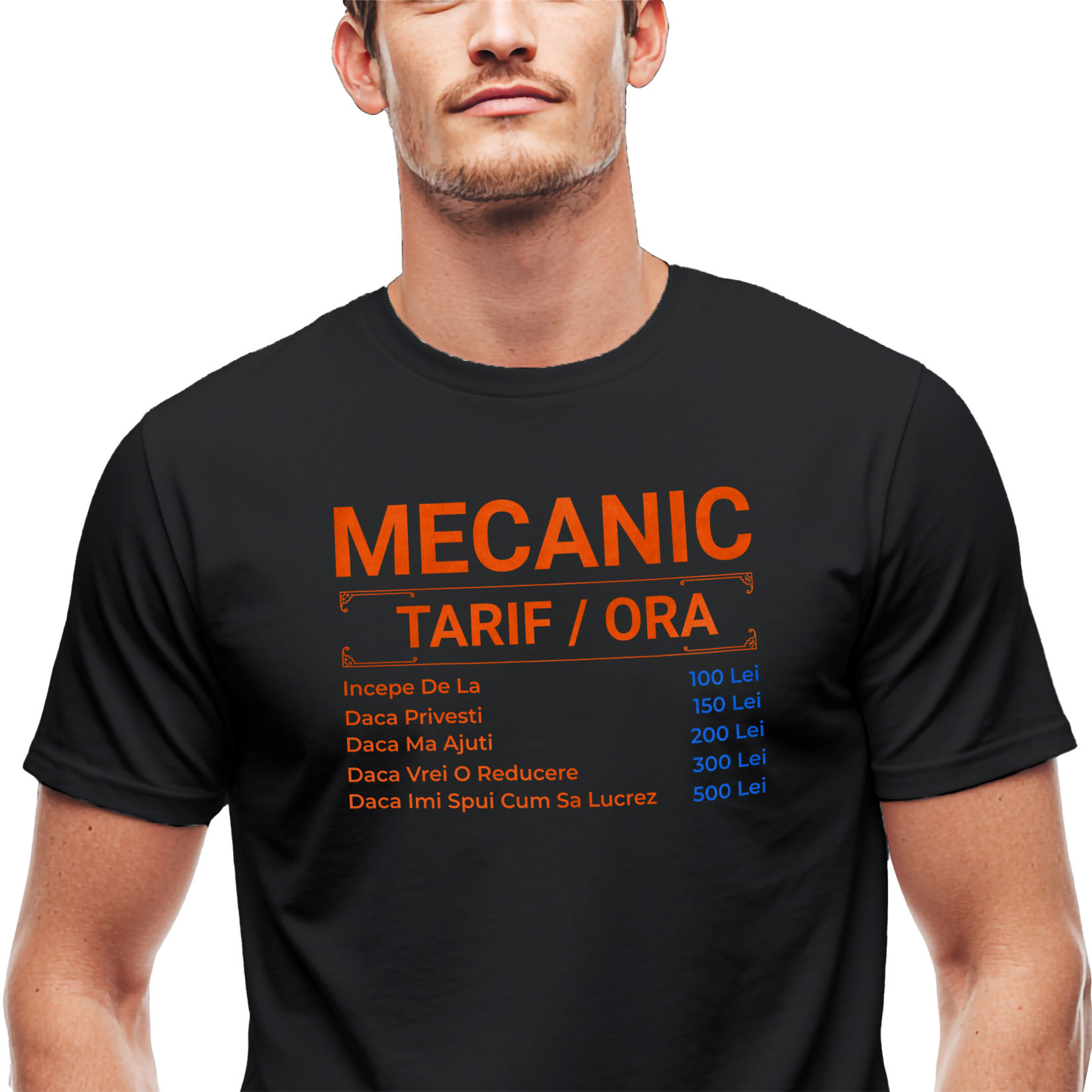 Tricou Femei, Barbati, Copii, Fata, Baiat, Unisex Personalizat Tarife Mecanic – Design Amuzant cu Glume Auto și Meserie