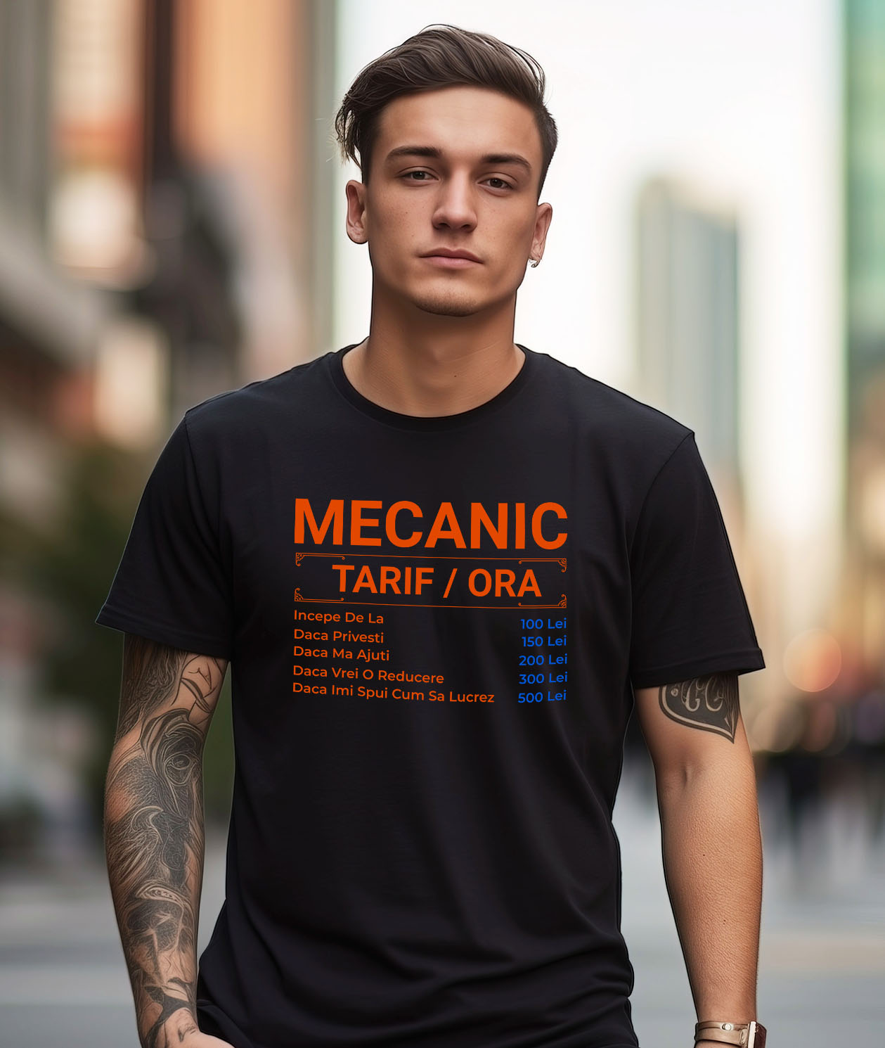 Tricou Femei, Barbati, Copii, Fata, Baiat, Unisex Personalizat Tarife Mecanic – Design Amuzant cu Glume Auto și Meserie [1]