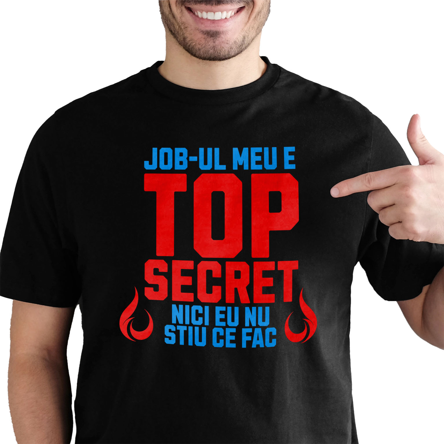 Tricou Femei, Barbati, Copii, Fata, Baiat, Unisex Personalizat Design Haios – Flăcări, Procrastinare și Meserie în Stil Amuzant