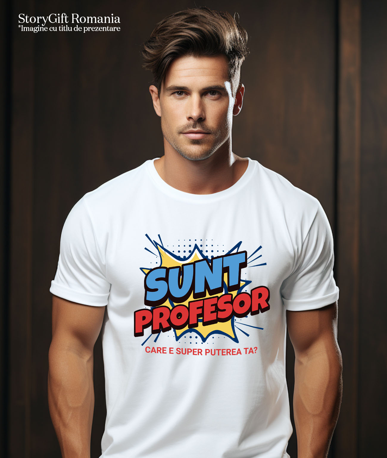 Tricou Femei, Barbati, Copii, Fata, Baiat, Unisex Personalizat Design Desene Animate – Super Profesor, Erou al Educației [1]