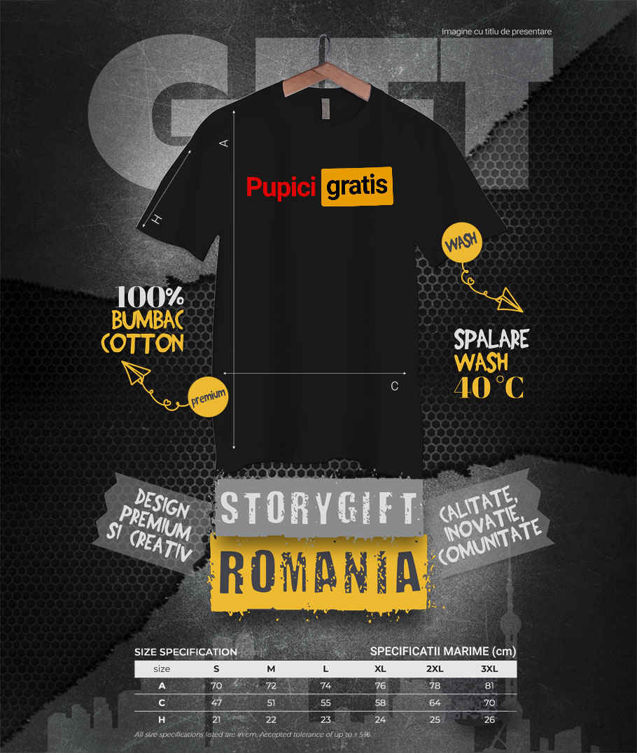 Tricou Femei, Barbati, Copii, Fata, Baiat, Unisex Personalizat Logo Haios Roșu Galben cu Mesaje de Dragoste și Pupici - Cadouri Personalizate Amuzante pentru Familie și Prieteni [3]