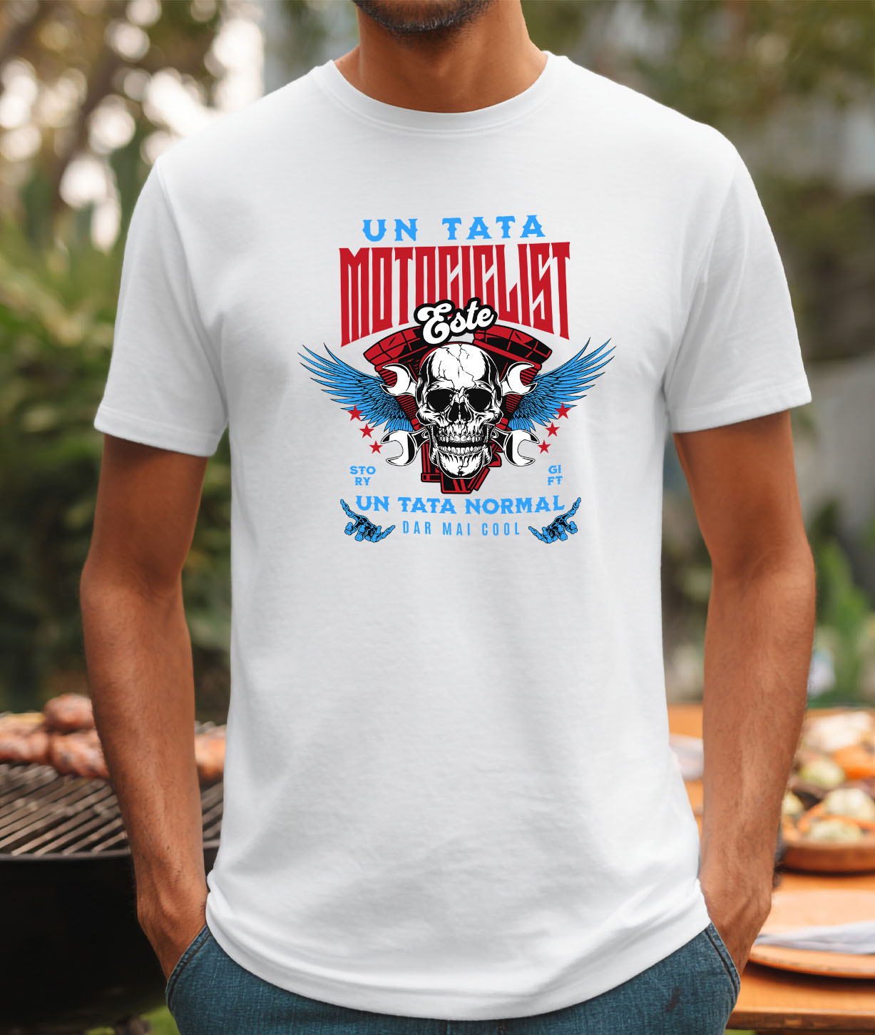 Tricou Femei, Barbati, Copii, Fata, Baiat, Unisex Personalizat Craniu Uman Horror Cu Aripi De Înger și Chei – Pasiune Pentru Motociclete [1]