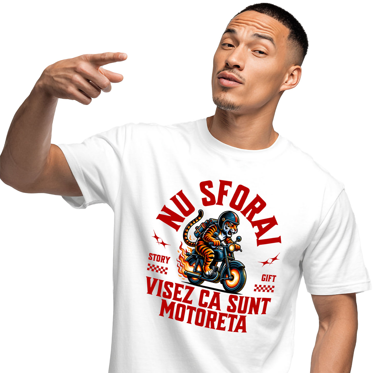 Motociclete - Tricou Femei, Barbati, Copii, Fata, Baiat, Unisex Personalizat Tigru Furios Pe Motor Vintage – Design Amuzant și Plin de Pasiune