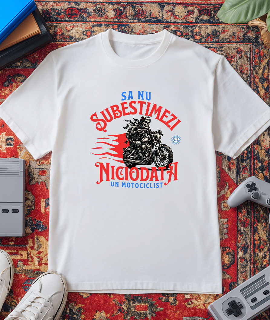 Tricou Femei, Barbati, Copii, Fata, Baiat, Unisex Personalizat Schelete Horror pe Motocicletă Vintage – Pasiune și Iubire pentru Moto [2]